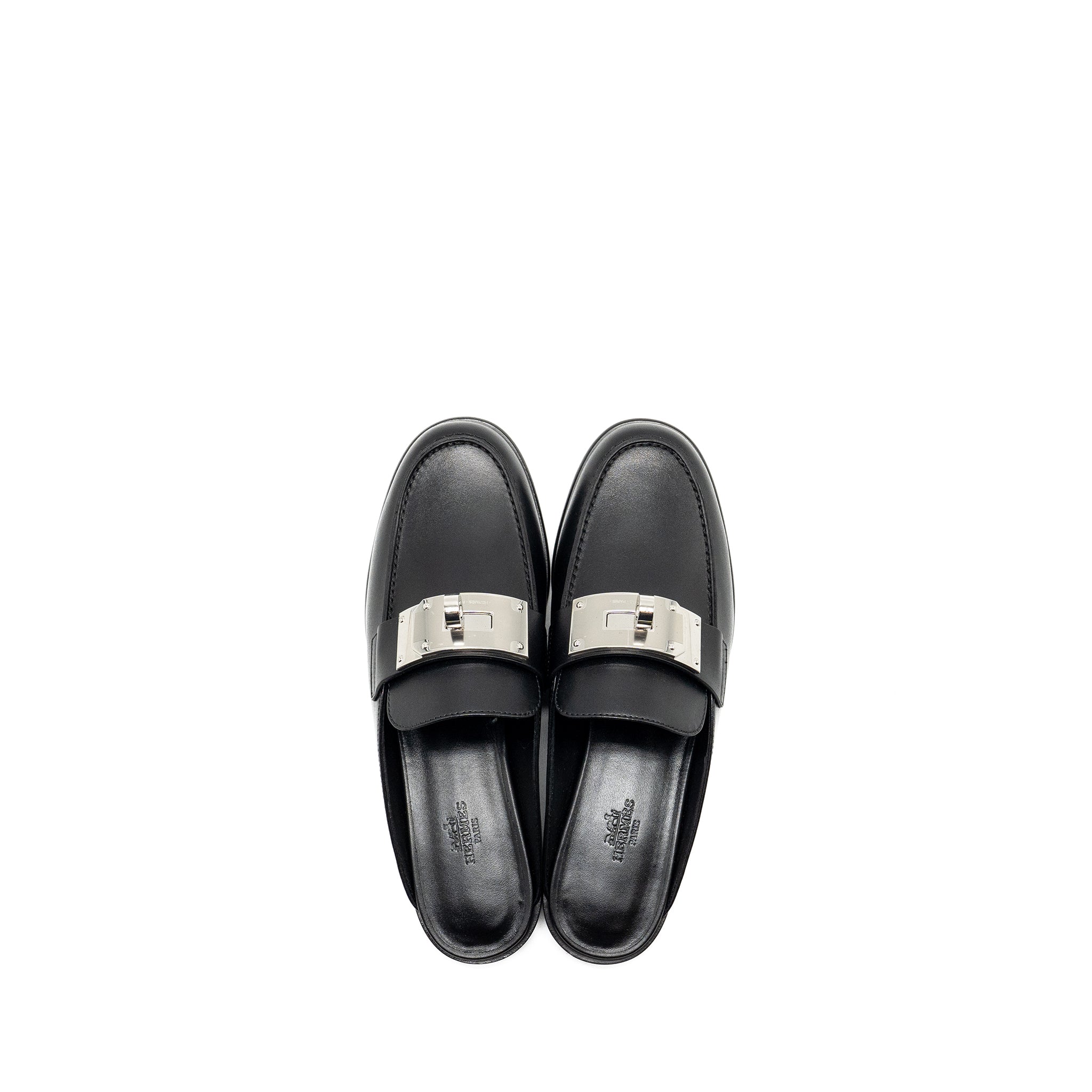 HERMES IOTA MULE CALFSKIN BLACK SHW