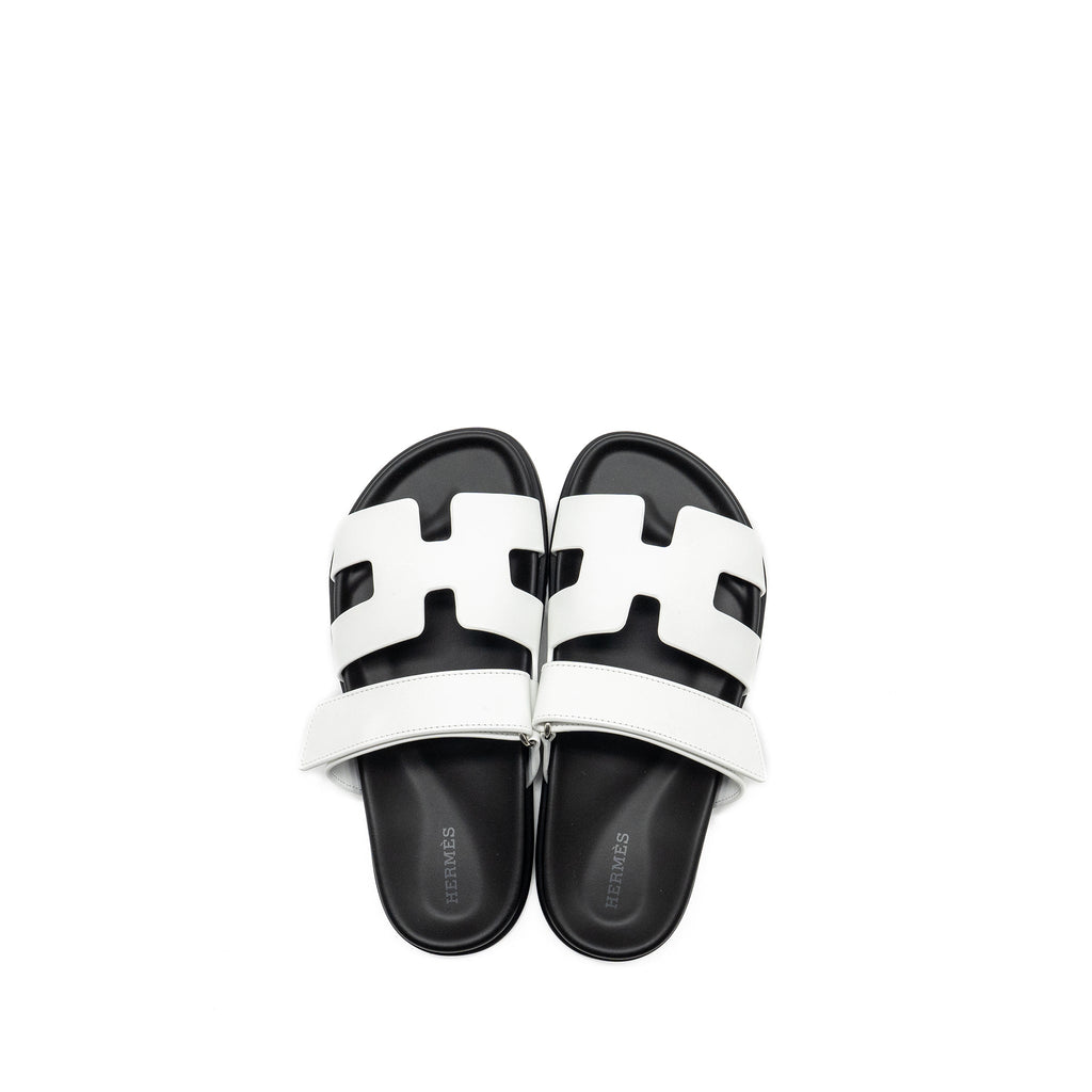 HERMES CHYPRE SANDAL CALFSKIN WHITE SHW