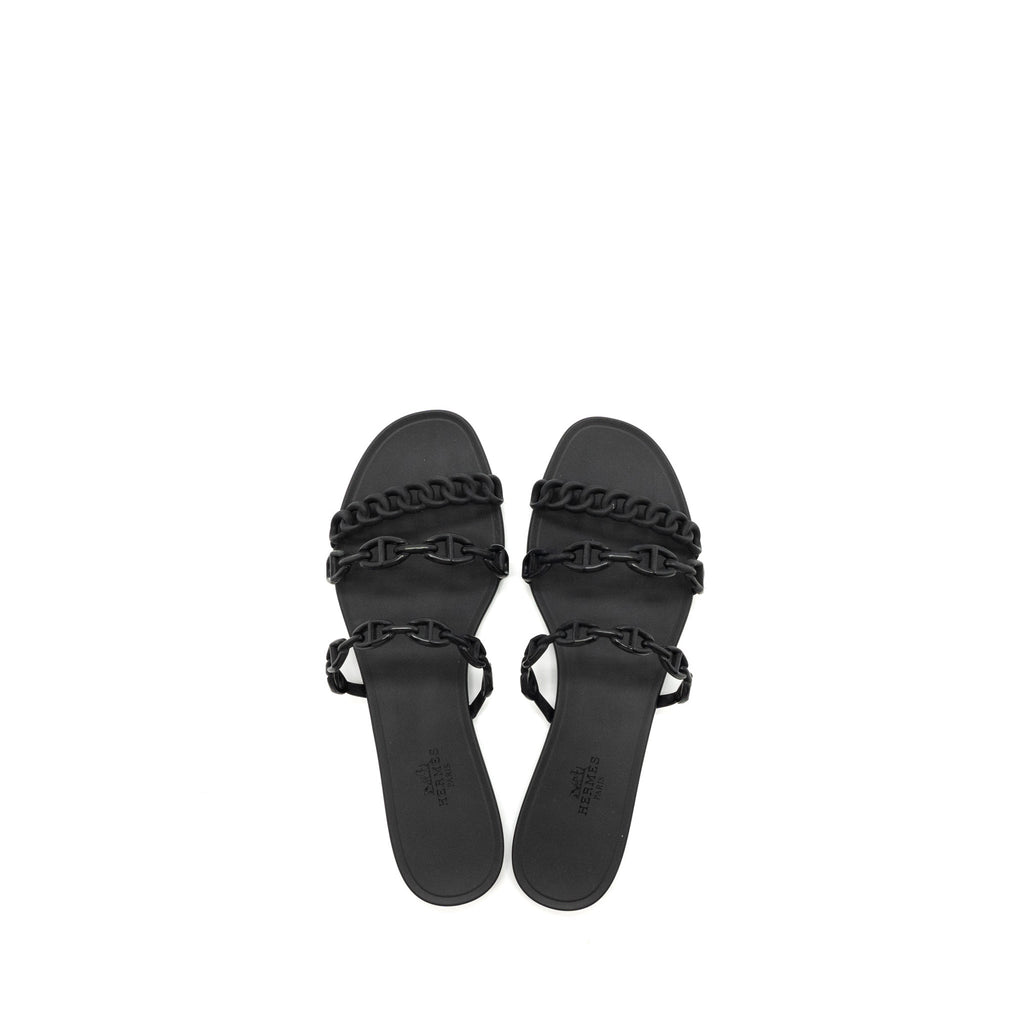 HERMES CHAINE D’ANCRE RIVAGE SANDALS BLACK