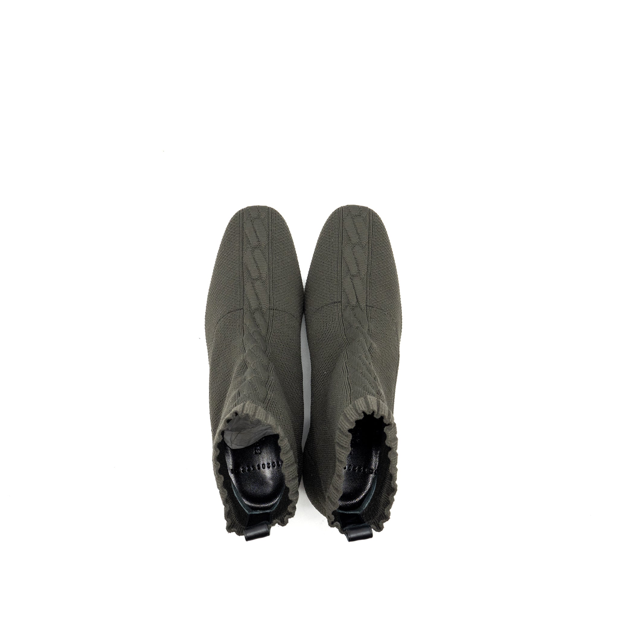HERMES VOLVER ANKLE BOOT CHENILLE KNIT/CALFSKIN SOTTOBOSCO