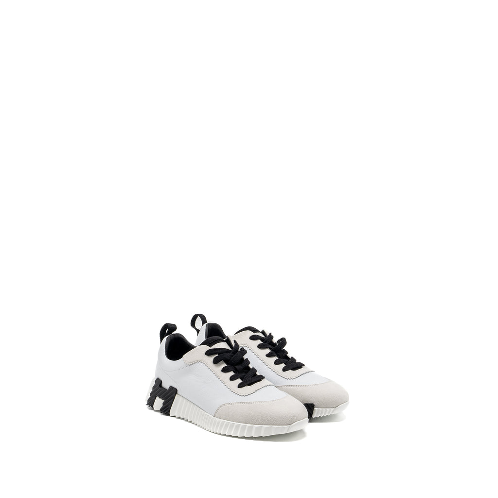 HERMES FEMME BOUNCING SNEAKER CHÈVRE VELOURS BLACK / WHITE