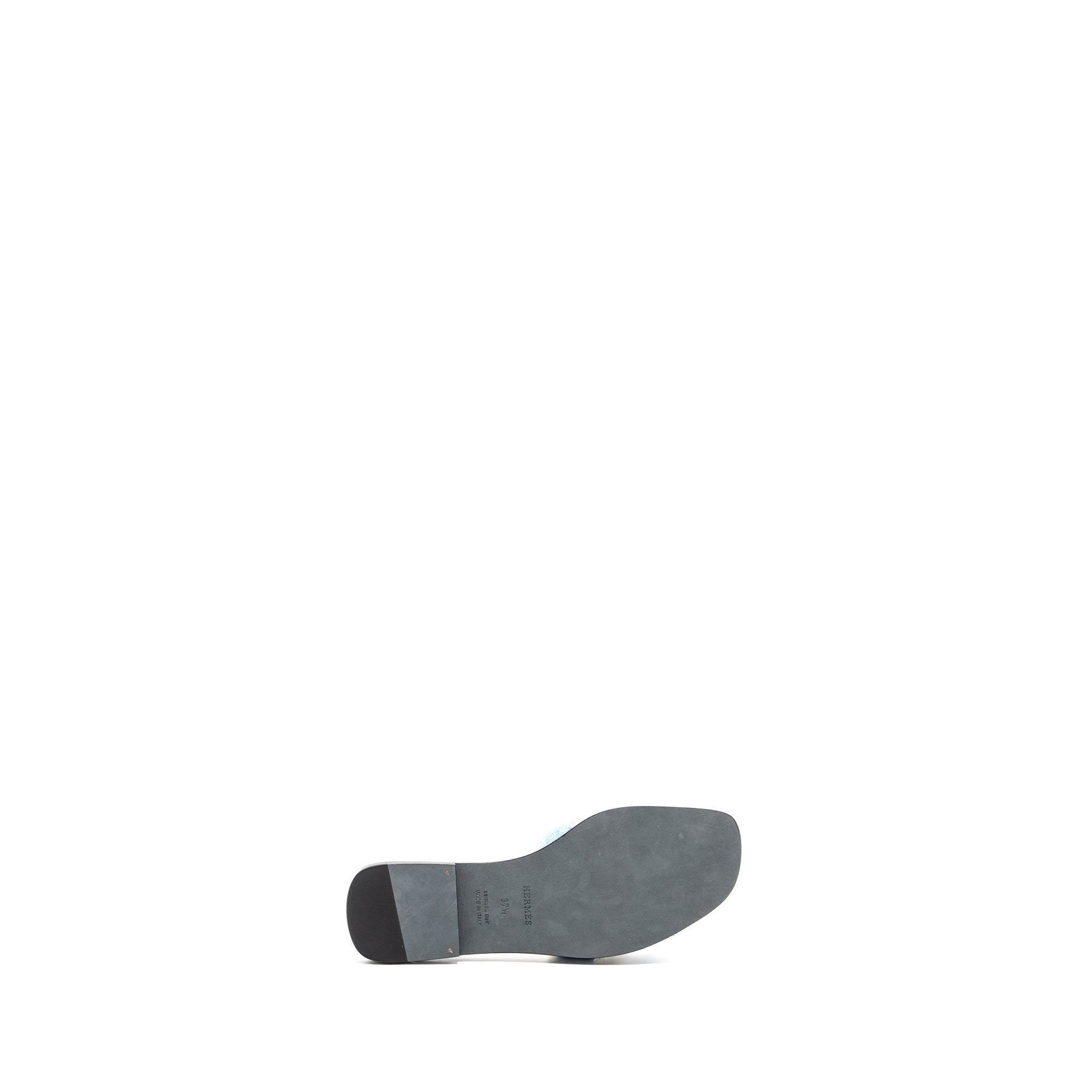 HERMES ORAN SANDALS TOILE DE COTTON BLUE CLAIR