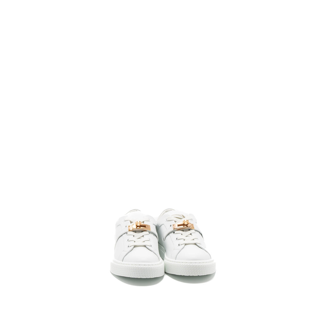 HERMES DAY SNEAKERS CALFSKIN WHITE RGHW