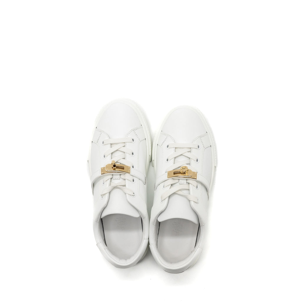 HERMES DAY SNEAKERS WHITE GHW