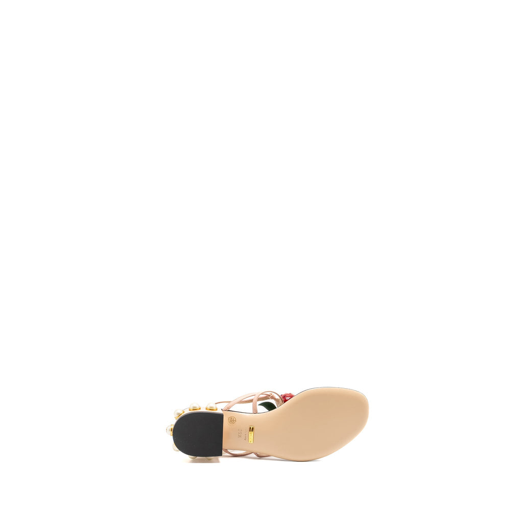GUCCI HATSUMOMO CHERRY-EMBELLISHED SANDAL MULTICOLOUR