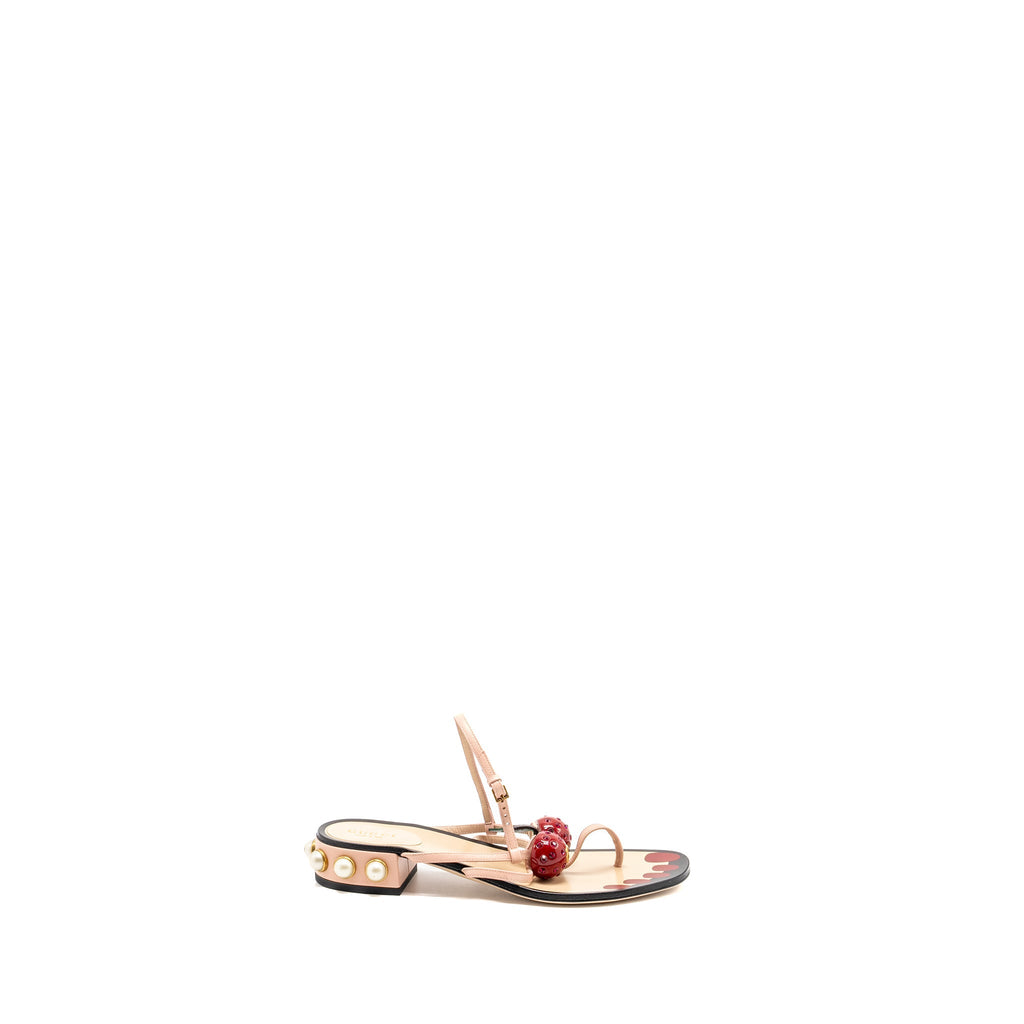 GUCCI HATSUMOMO CHERRY-EMBELLISHED SANDAL MULTICOLOUR