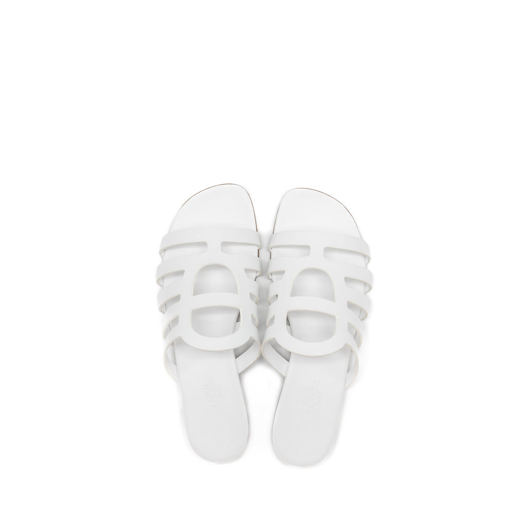 HERMES CAMELIA SANDAL CALFSKIN WHITE