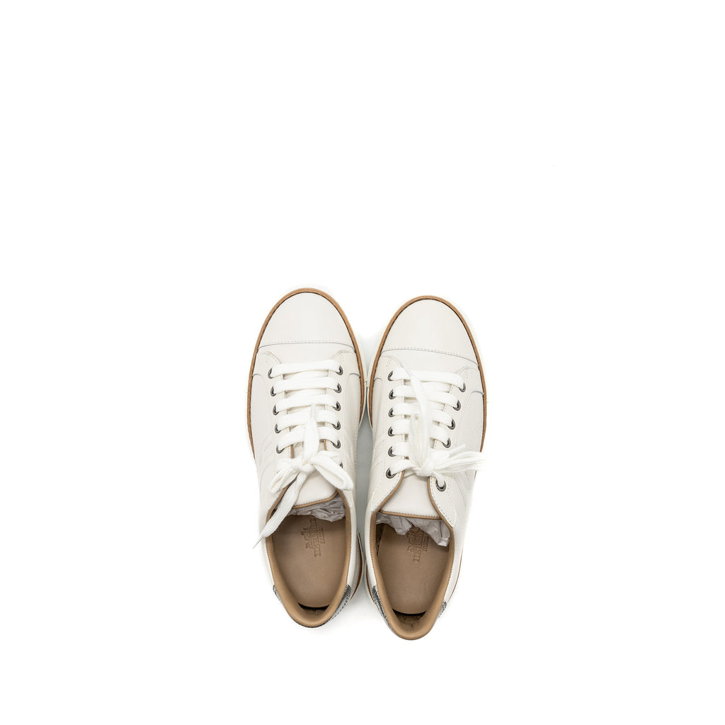 HERMES FEMME POLO SNEAKERS WHITE/ ARGENT
