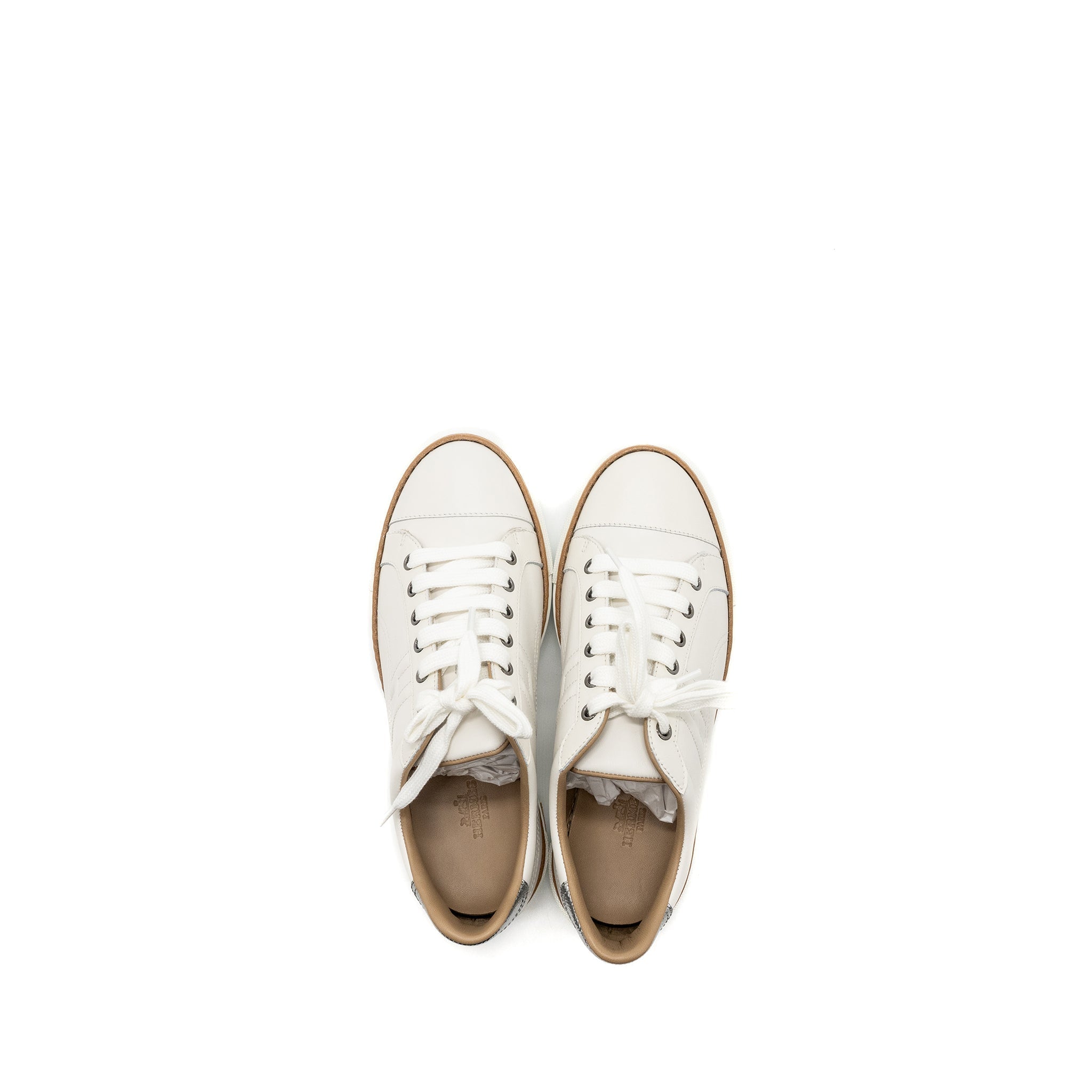 HERMES FEMME POLO SNEAKERS WHITE/ ARGENT