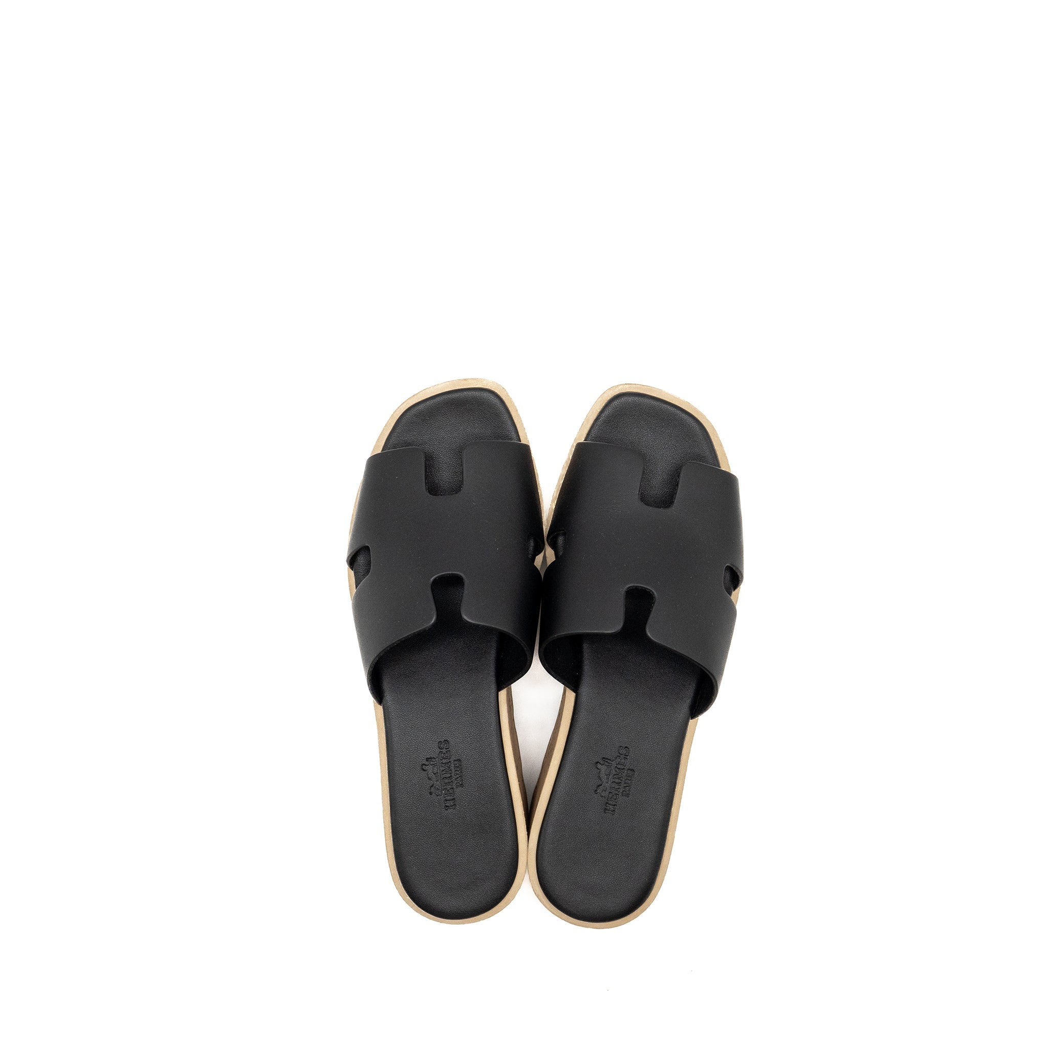 HERMES EZE SANDALS CALFSKIN BLACK