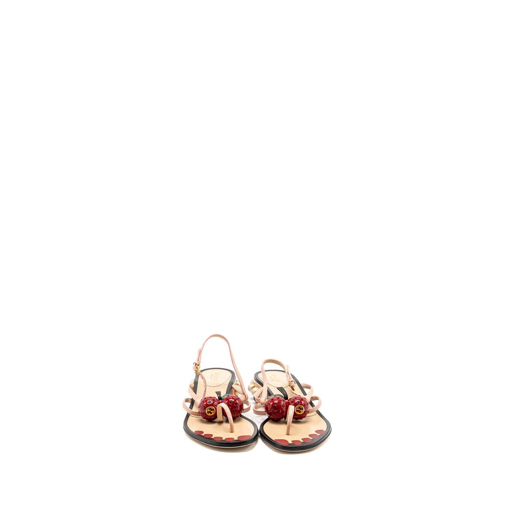 GUCCI HATSUMOMO CHERRY-EMBELLISHED SANDAL MULTICOLOUR
