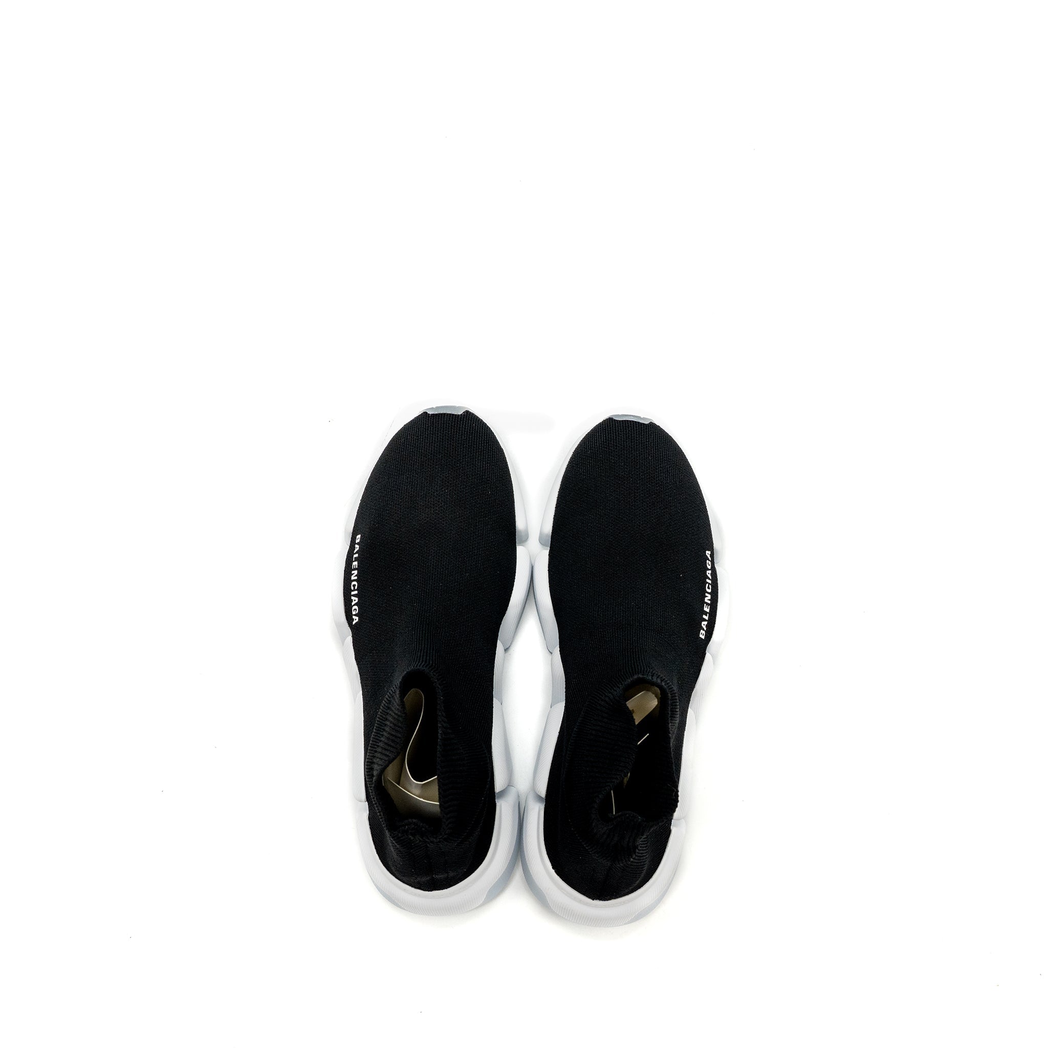 BALENCIAGA SPEED . RECYCLED KNIT SNEAKERS BLACK/WHITE