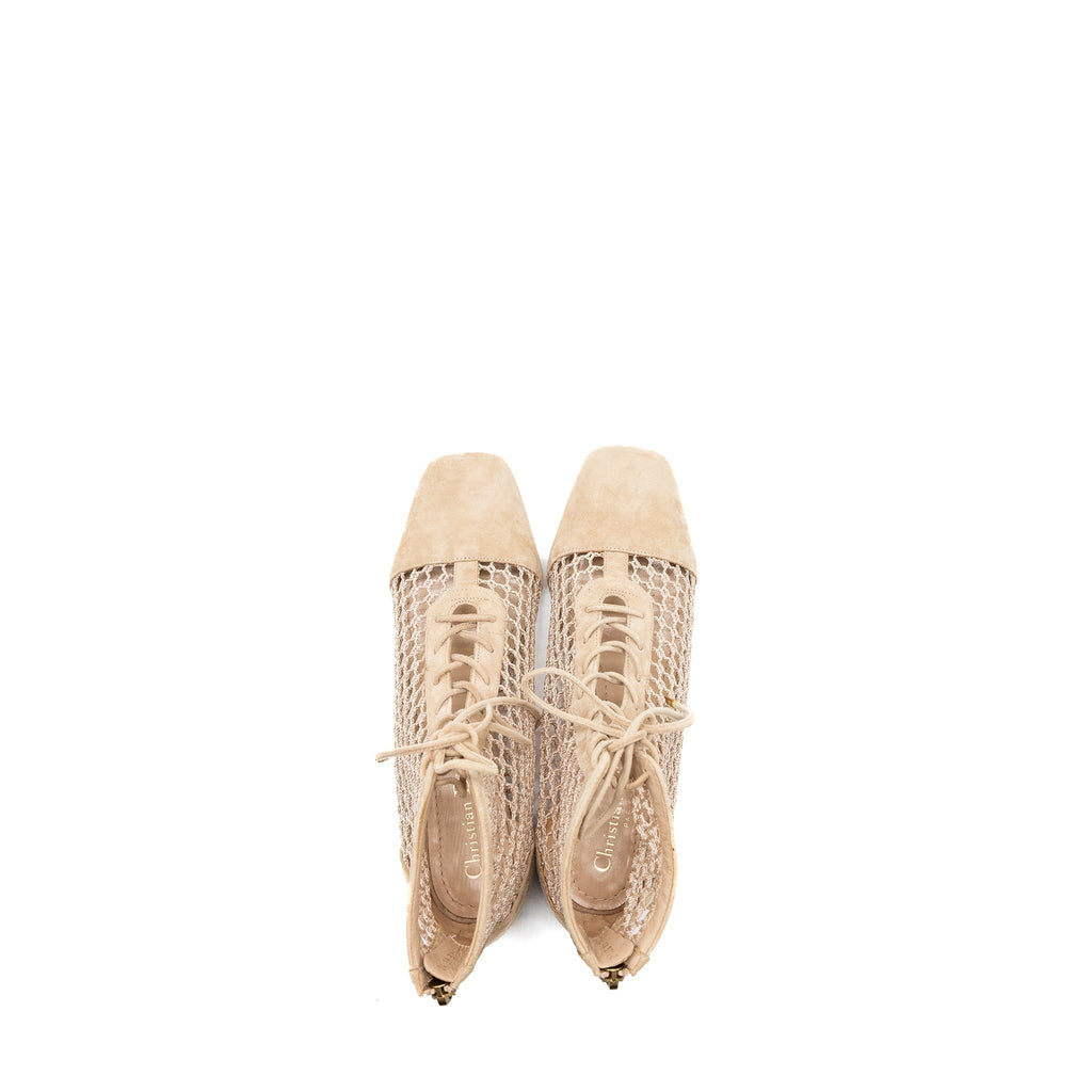 DIOR NAUGHTILY-D BOOTS SUEDE/RESILLE NUDE GHW