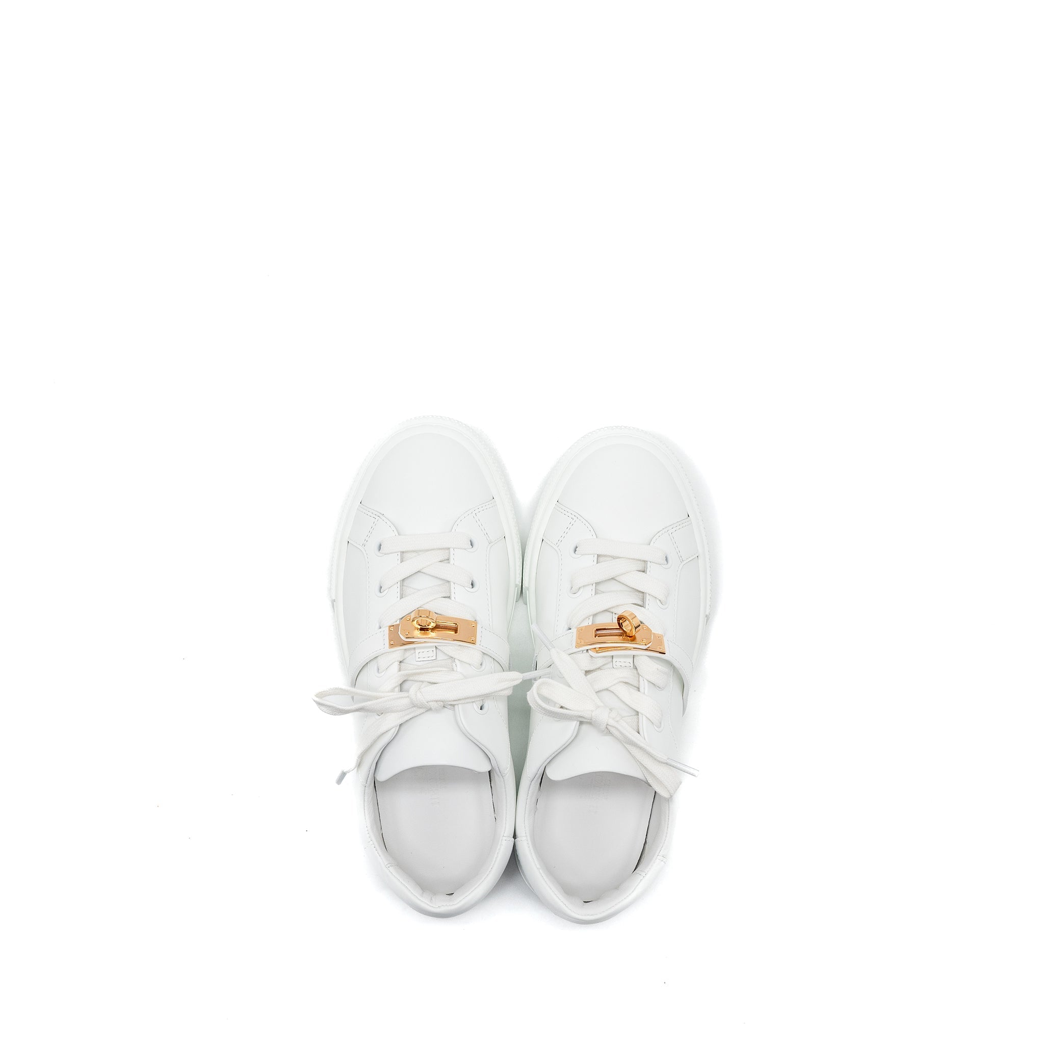 HERMES DAY SNEAKERS CALFSKIN WHITE RGHW