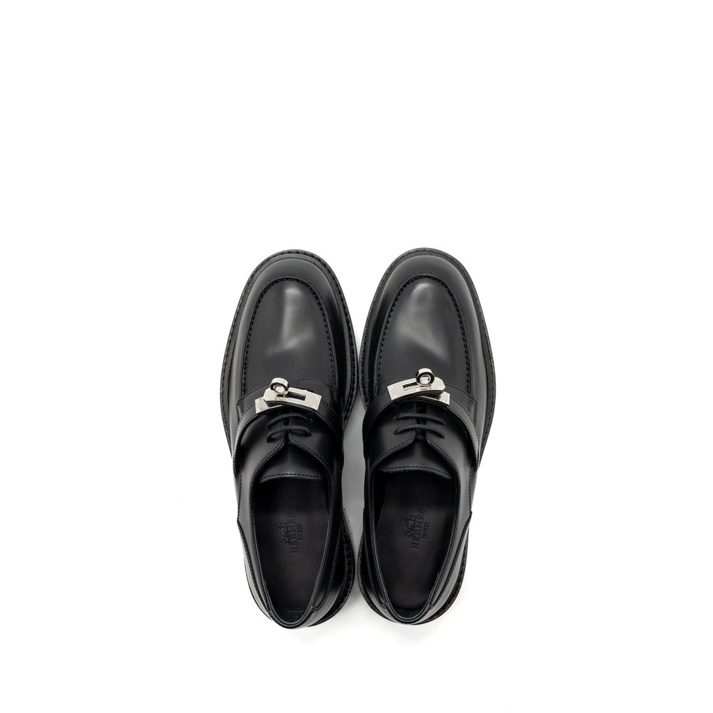 HERMES DERBY OXFORD LOAFER CALFSKIN BLACK SHW