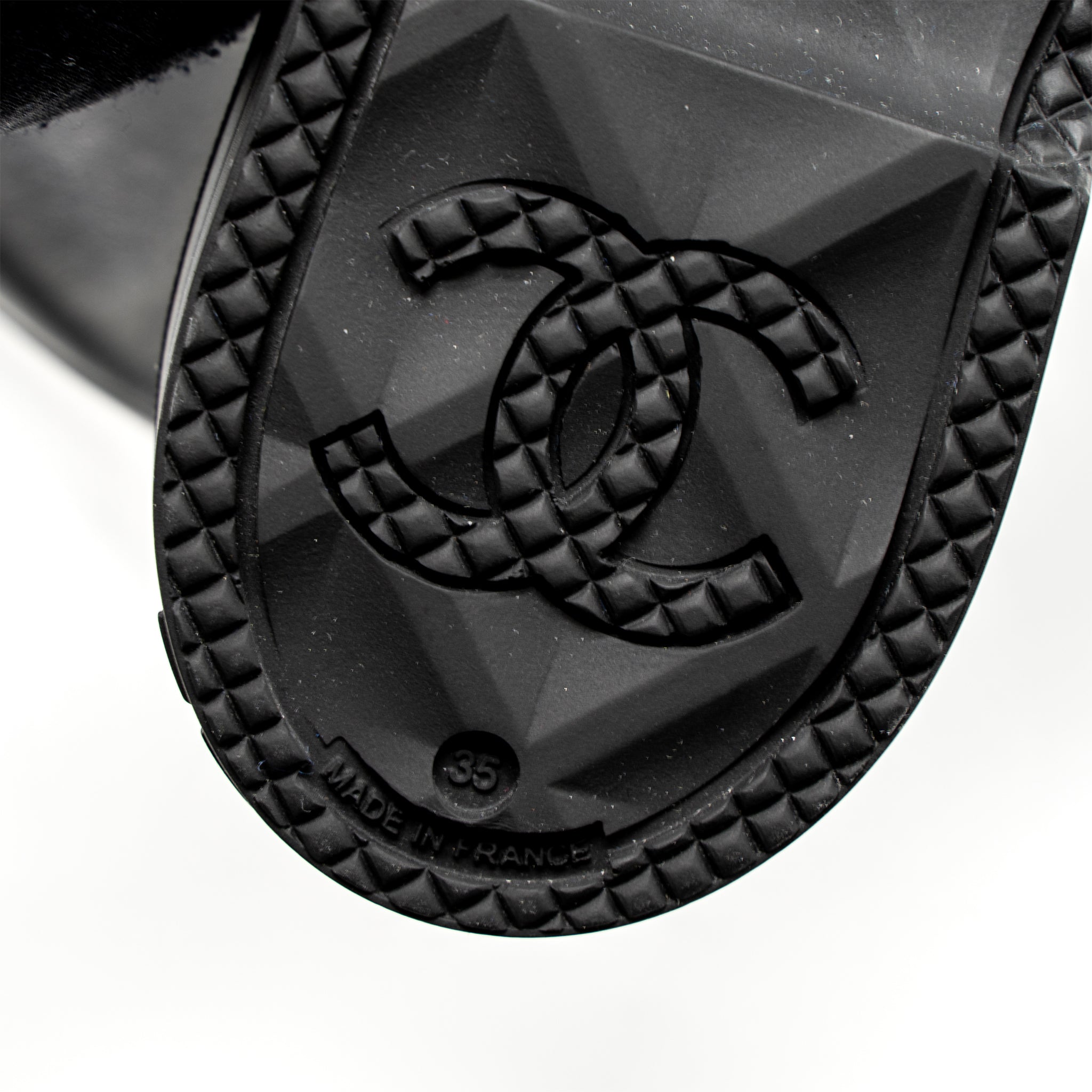 CHANEL RUBBER BOOTS BLACK/WHITE