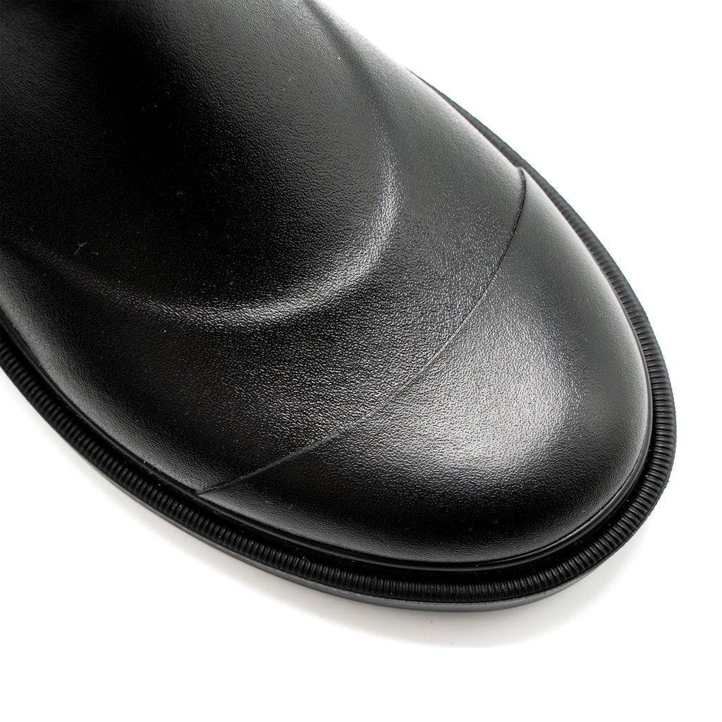 CHANEL RUBBER BOOTS BLACK/WHITE
