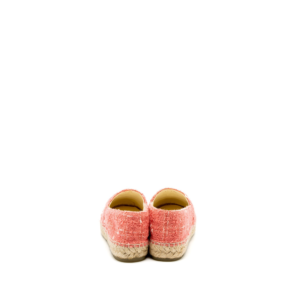 CHANEL ESPADRILLES COTTON/TWEED PINK/BLACK