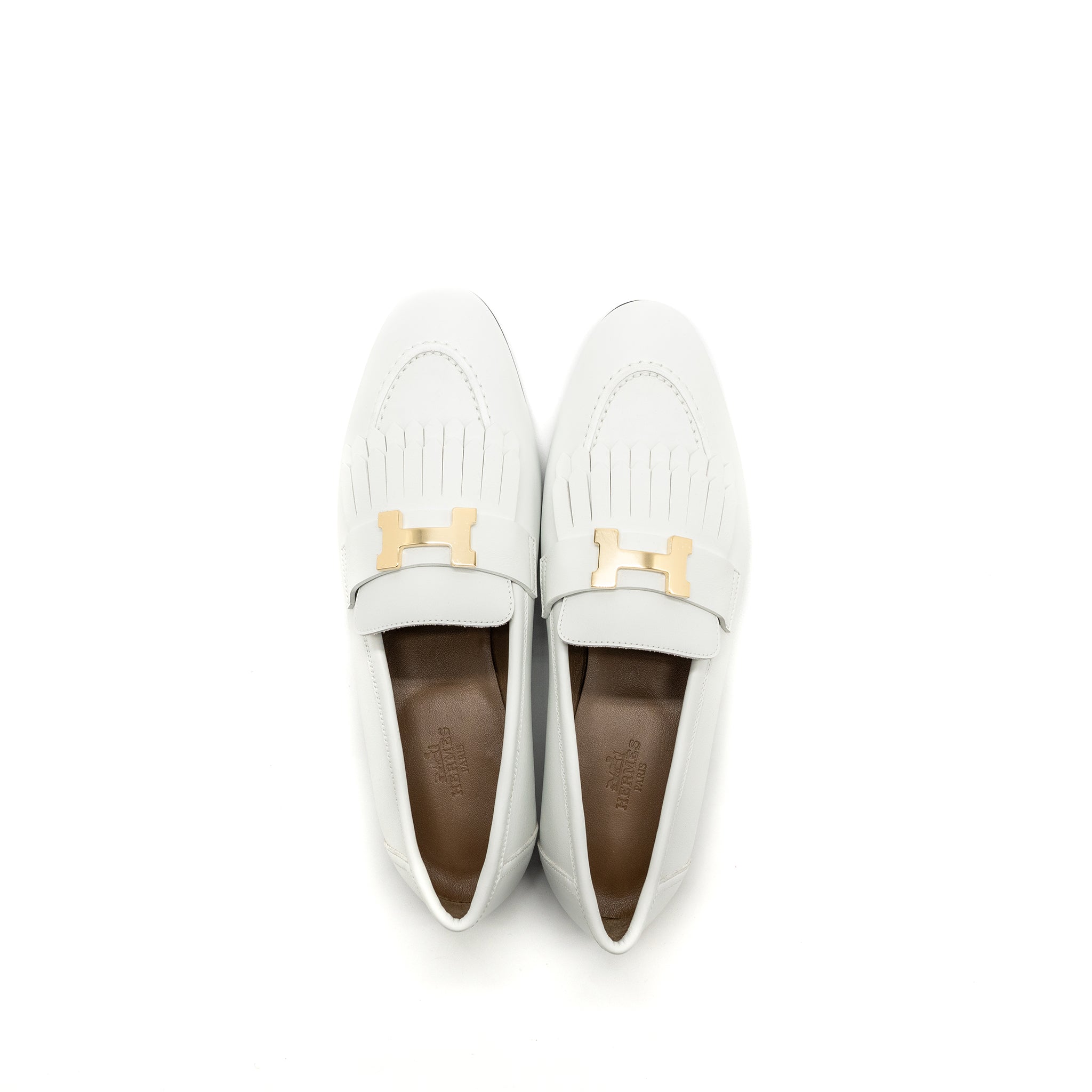 HERMES ROYAL LOAFER CALFSKIN WHITE GHW