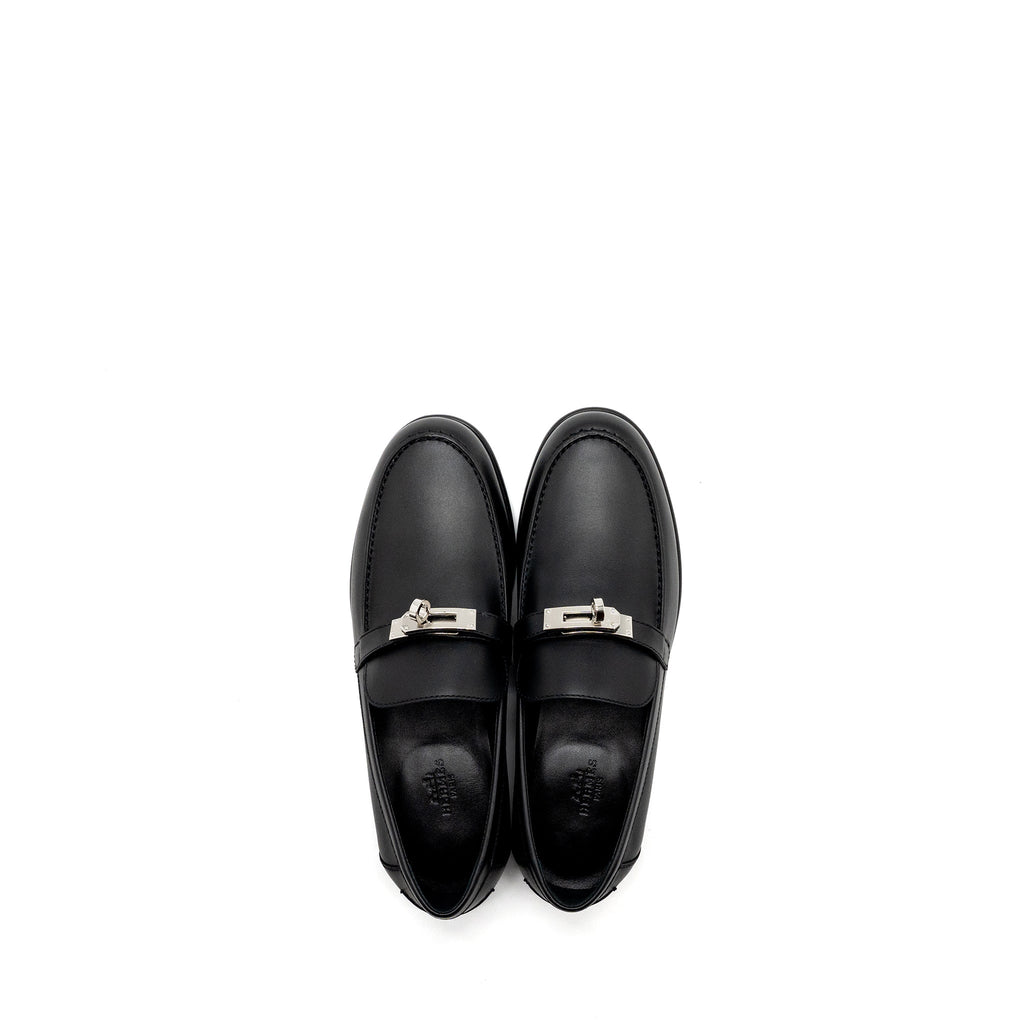 HERMES MOCASSINS DESTIN CALFSKIN BLACK SHW