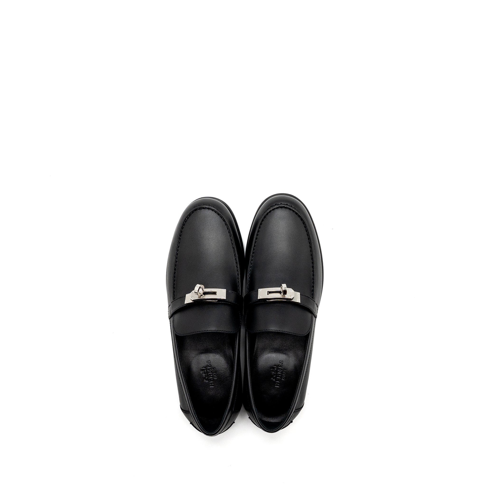 HERMES MOCASSINS DESTIN CALFSKIN BLACK SHW