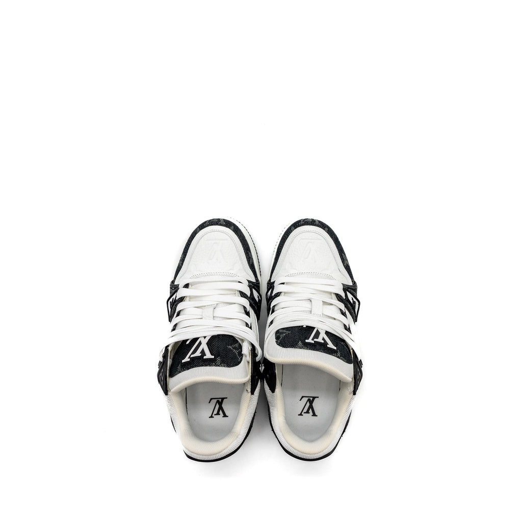 LOUIS VUITTON TRAINER SNEAKER MONOGRAM DENIM/MONOGRAM-EMBOSSED GRAINED CALFSKIN BLACK