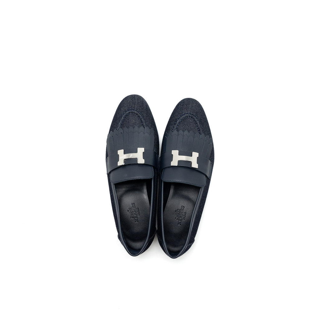 HERMES ROYAL LOAFER DENIM/CALFSKIN BLUE BRUT/MARINE SHW
