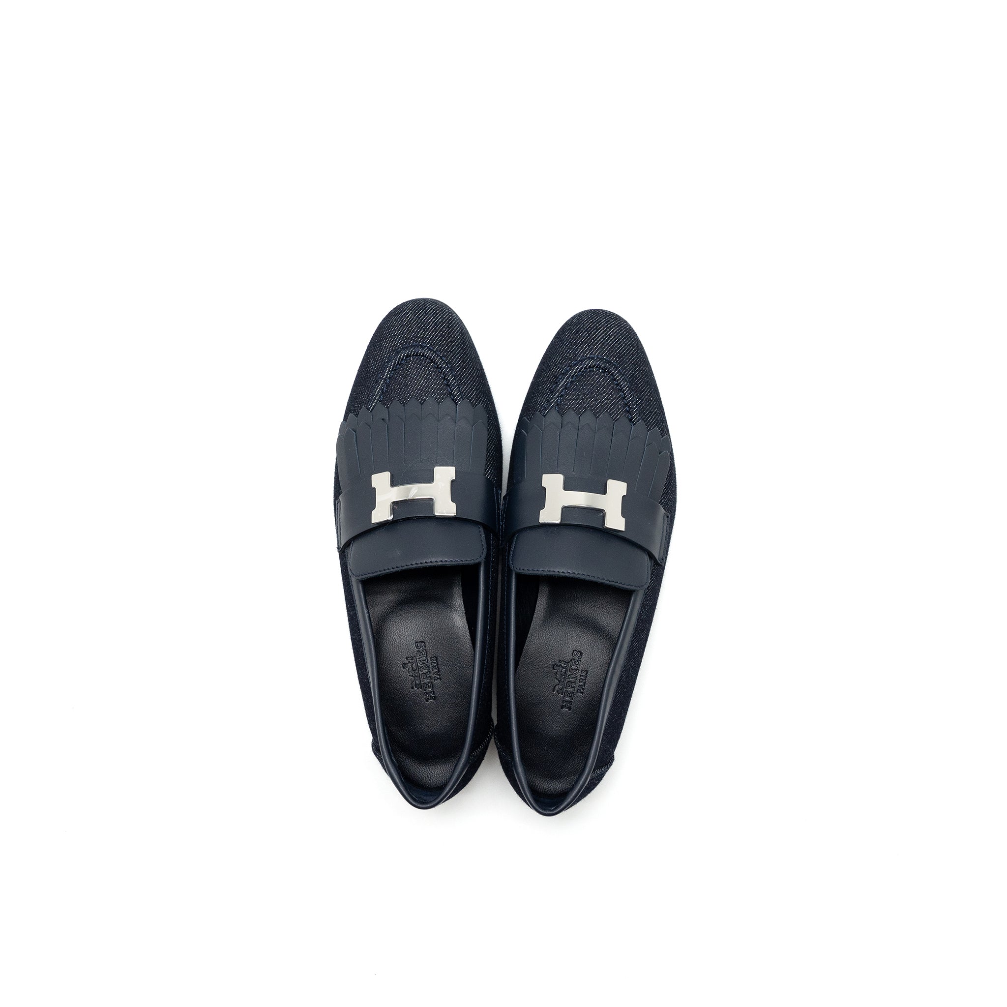HERMES ROYAL LOAFER DENIM/CALFSKIN BLUE BRUT/MARINE SHW
