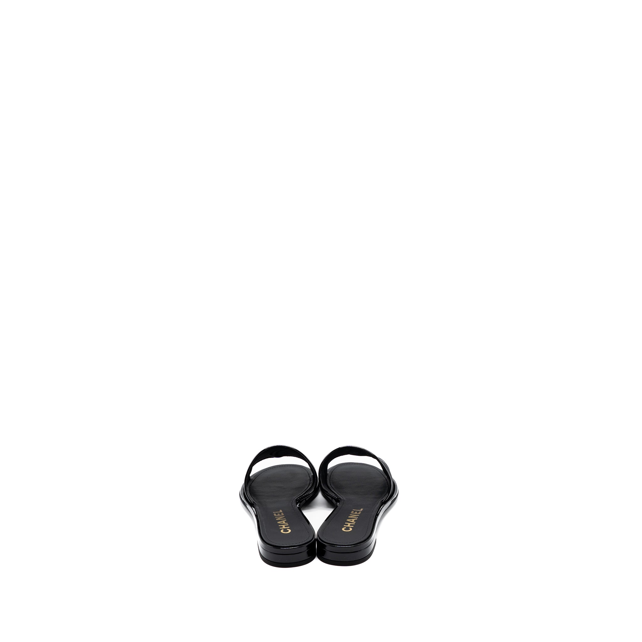 CHANEL CC LOGO SANDALS BLACK