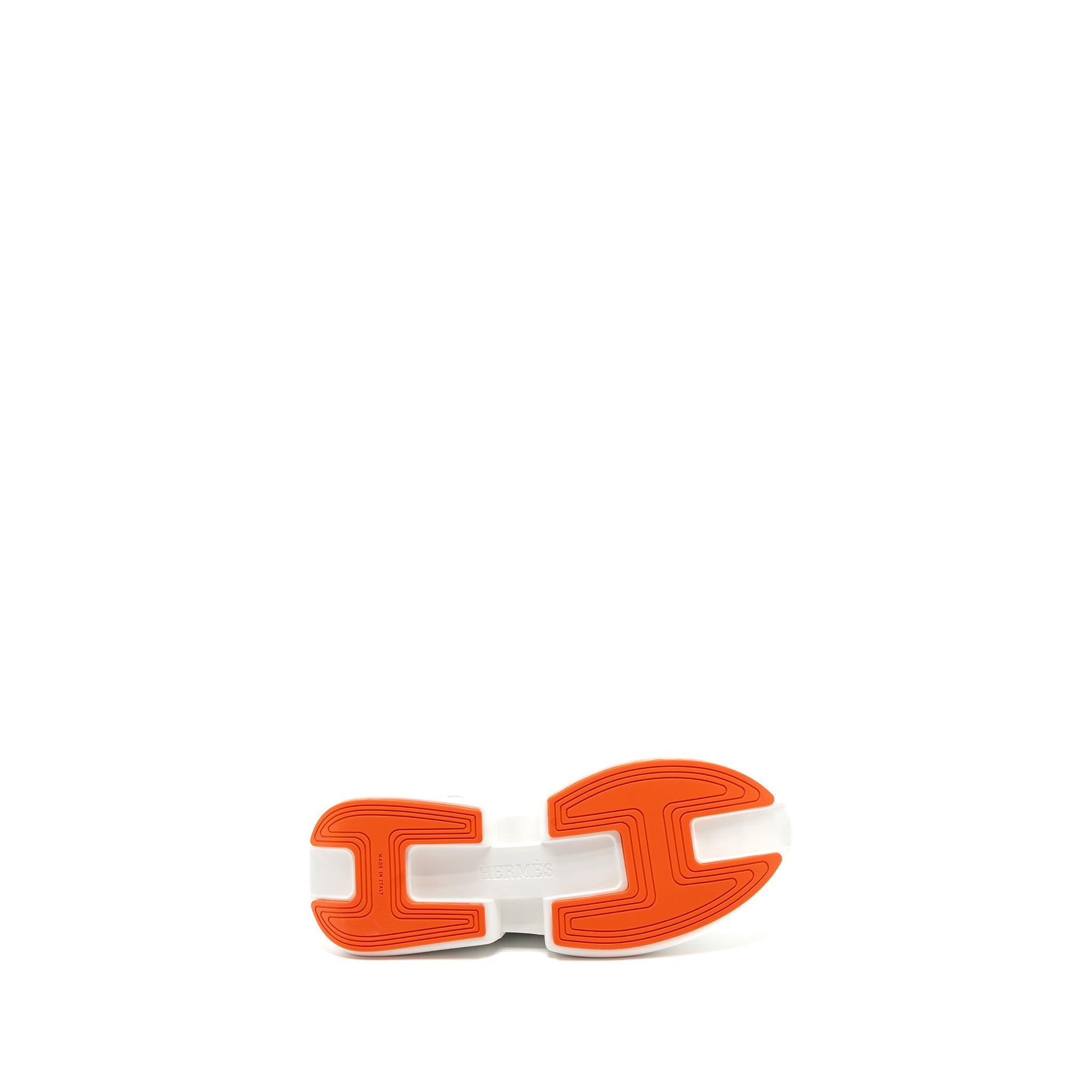HERMES GIGA SNEAKER MESH/CALFSKIN WHITE/ORANGE