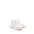 HERMES GIGA SNEAKER MESH/CALFSKIN WHITE/ORANGE