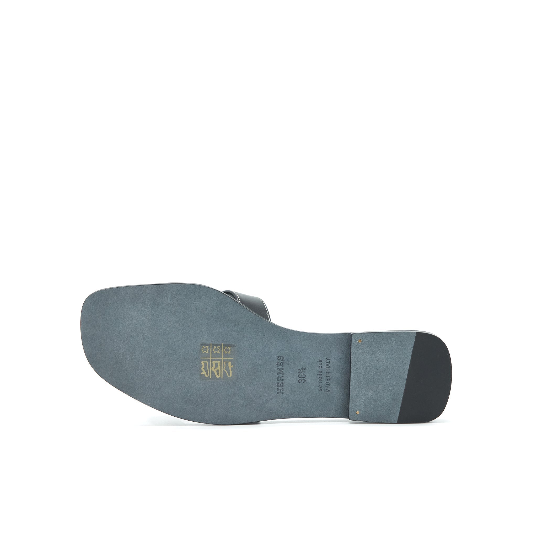 HERMES ORAN SANDAL BOX BLACK