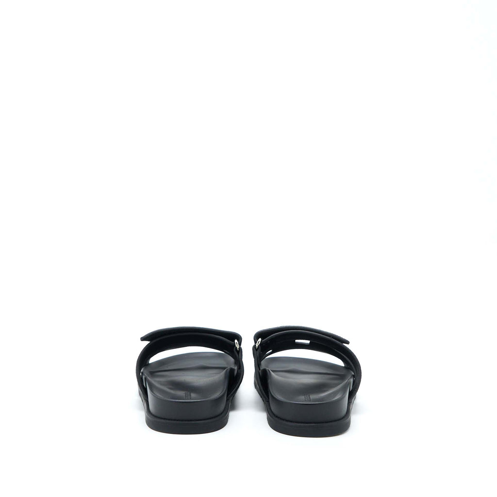 HERMES CHYPRE SANDAL SUEDE BLACK SHW