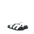 HERMES CHYPRE SANDAL SUEDE WHITE/BLACK SHW