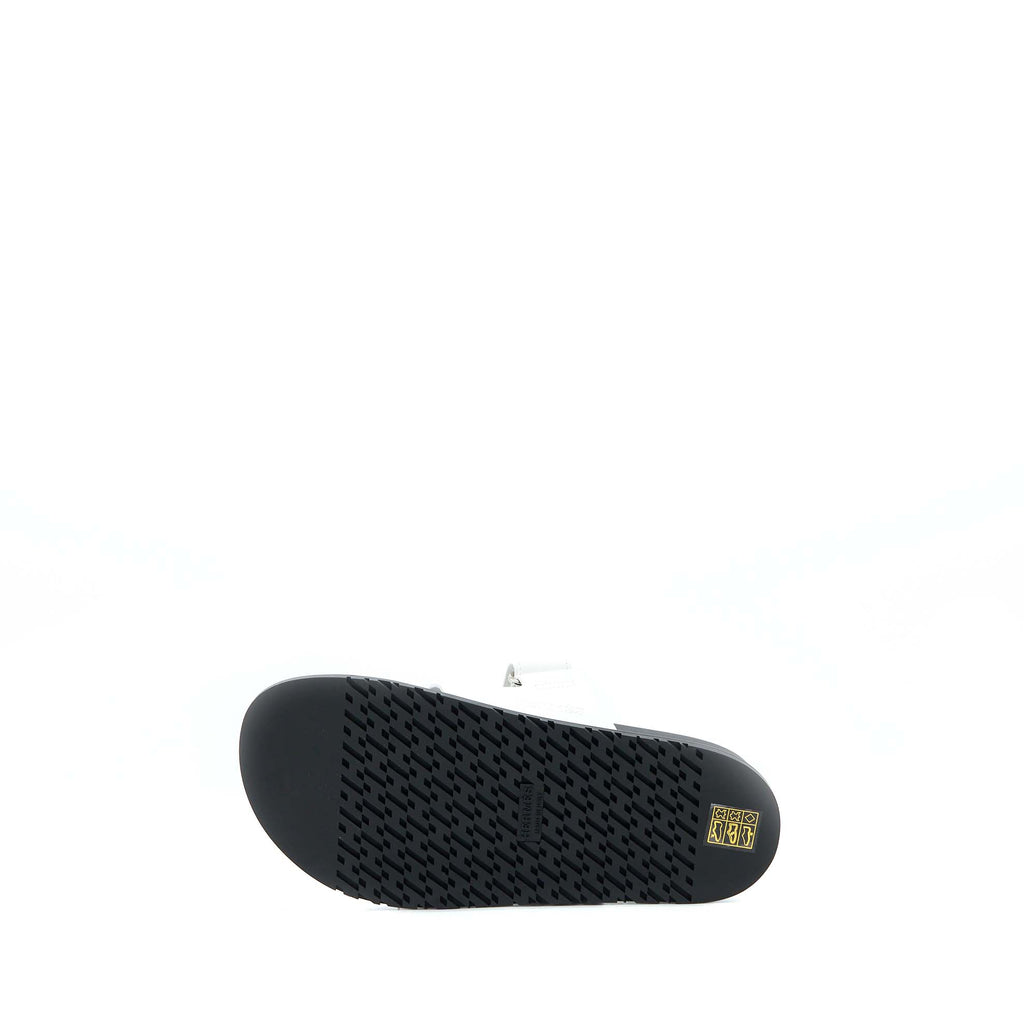 HERMES CHYPRE SANDAL SUEDE WHITE/BLACK SHW