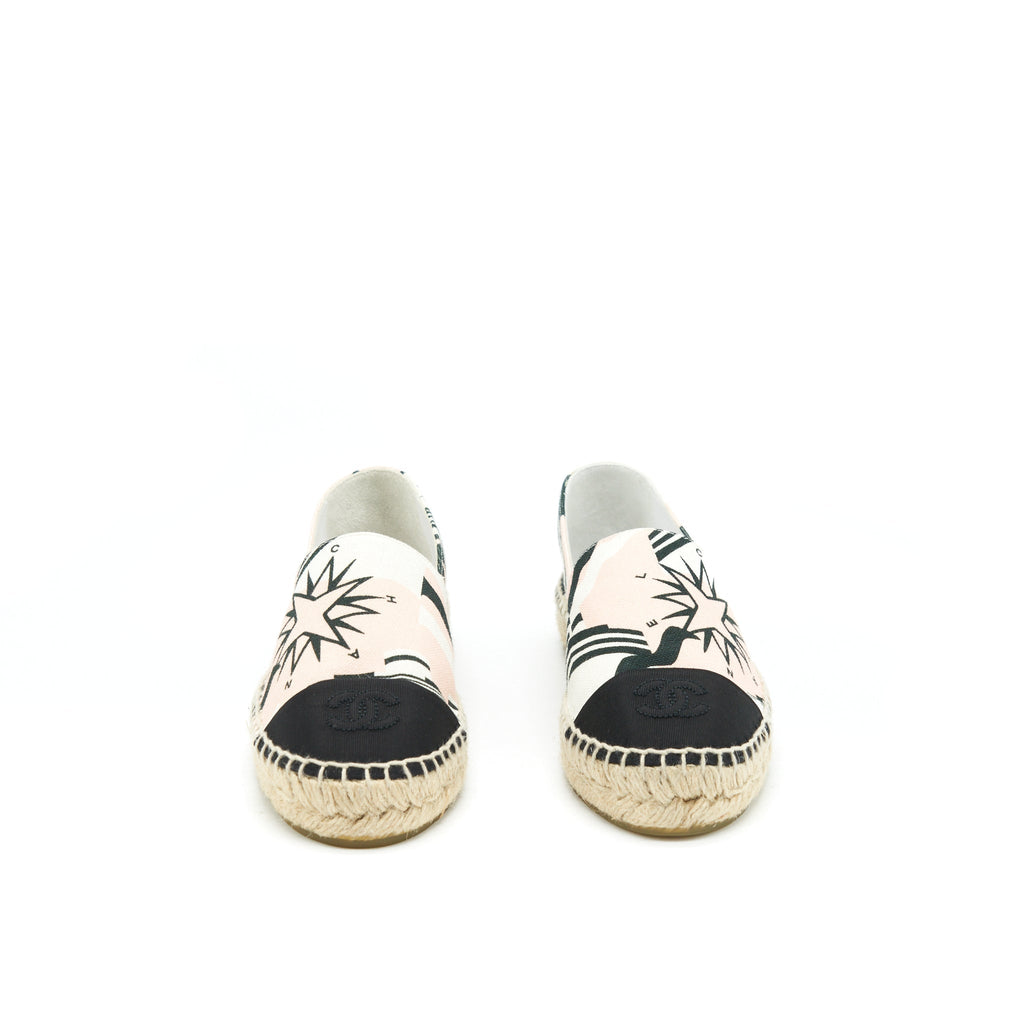 CHANEL ESPADRILLES PINK / BLACK