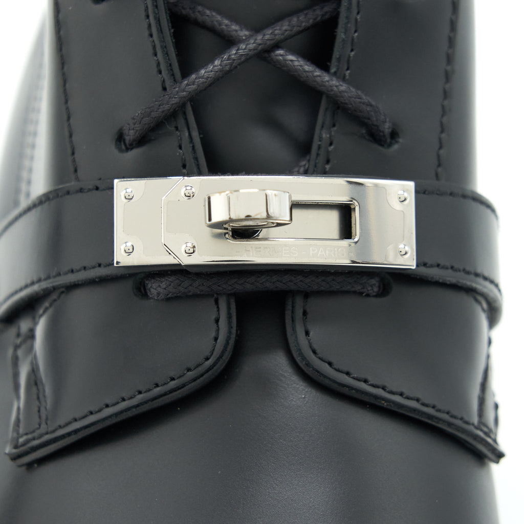 HERMES FEMME FUNK VEAU GLACE BOOTS BLACK SHW