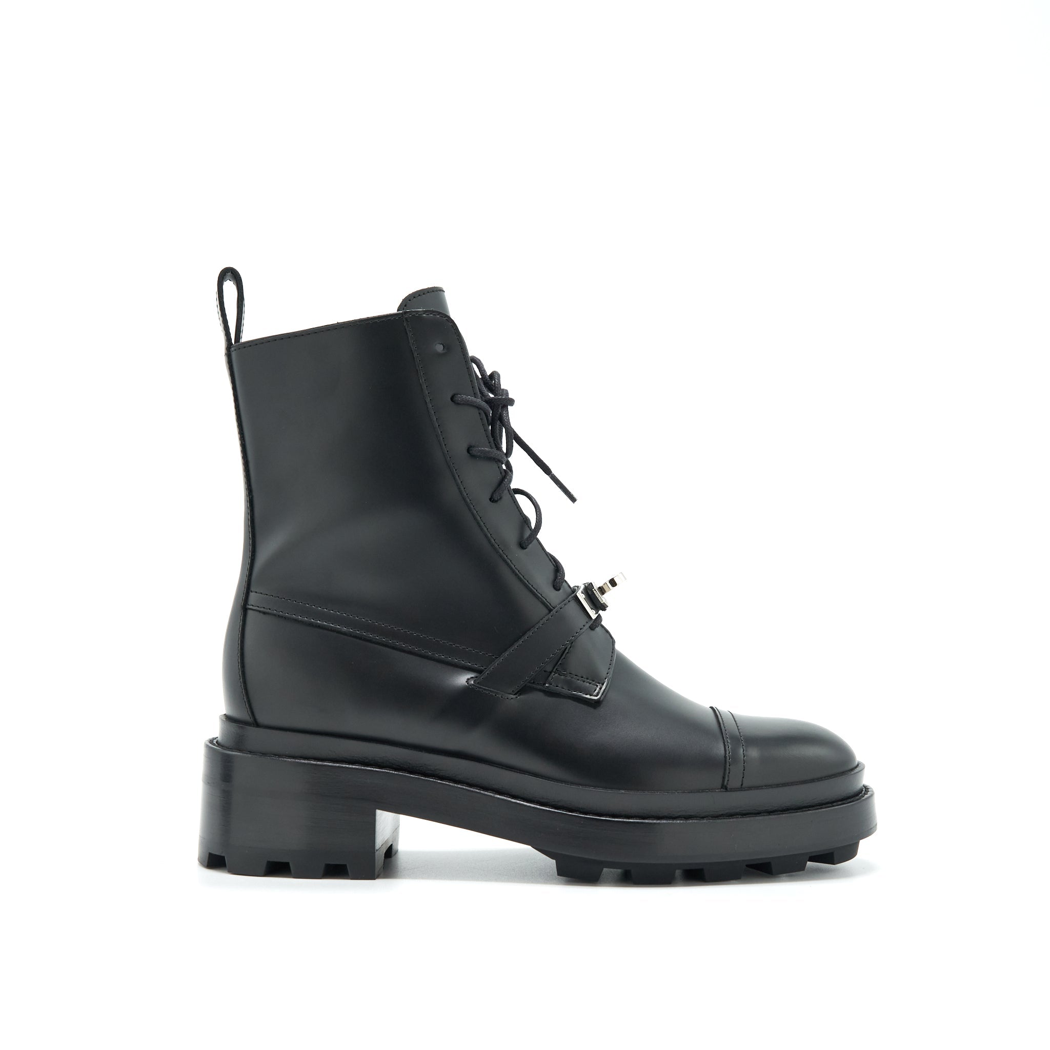 HERMES FEMME FUNK VEAU GLACE BOOTS BLACK SHW