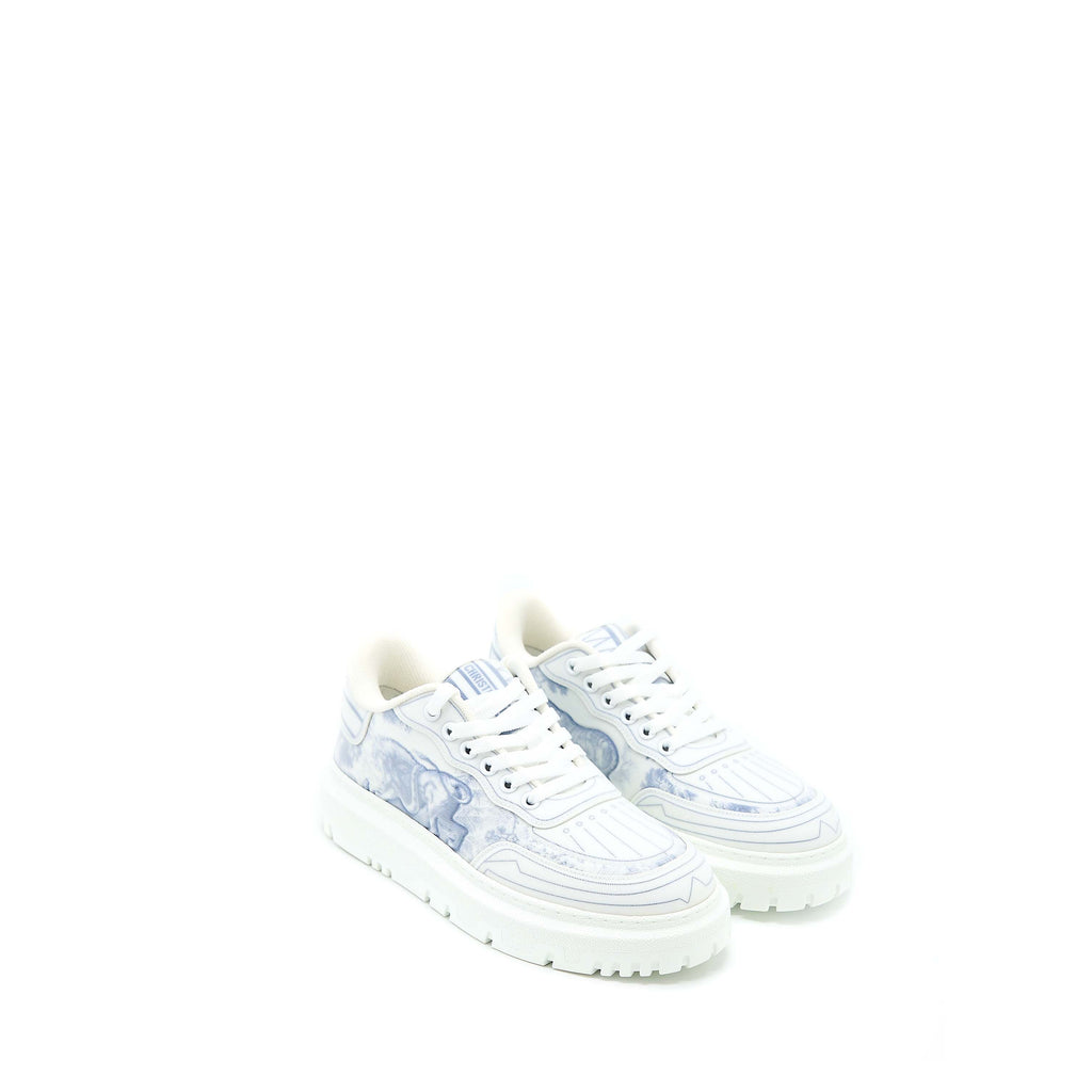 DIOR ADDICT BLUE TOILE DE JOUY TECHNICAL FABRIC LOW TOP SNEAKERS