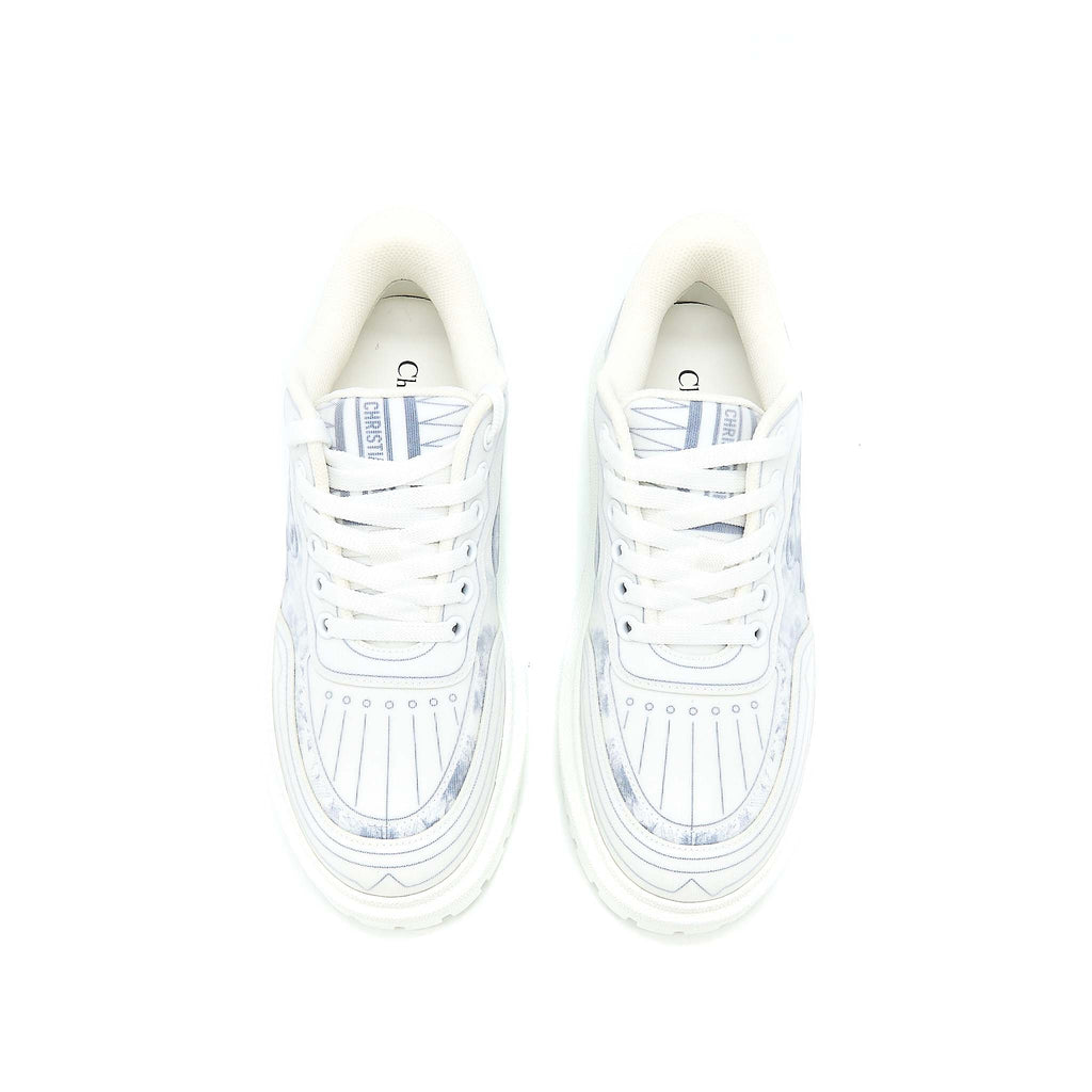 DIOR ADDICT BLUE TOILE DE JOUY TECHNICAL FABRIC LOW TOP SNEAKERS