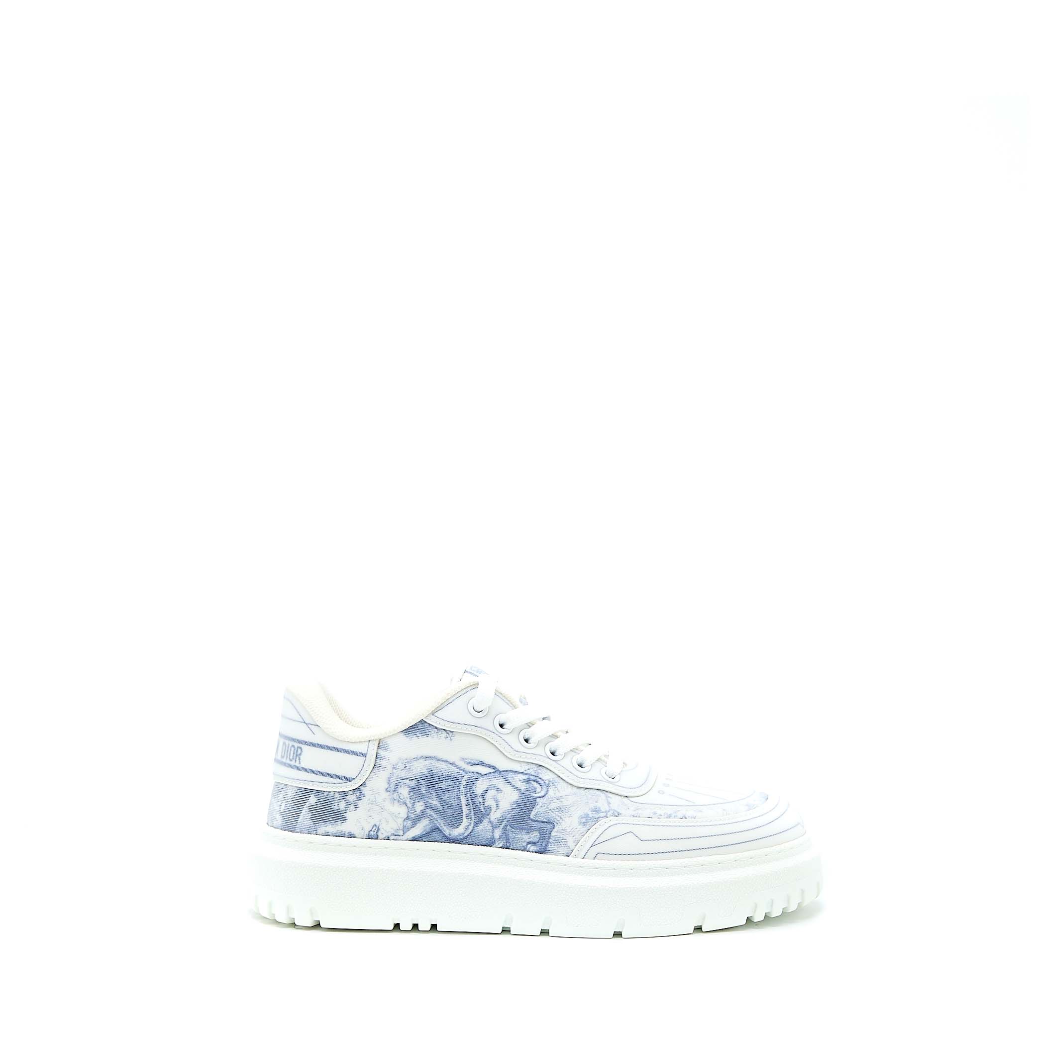 DIOR ADDICT BLUE TOILE DE JOUY TECHNICAL FABRIC LOW TOP SNEAKERS