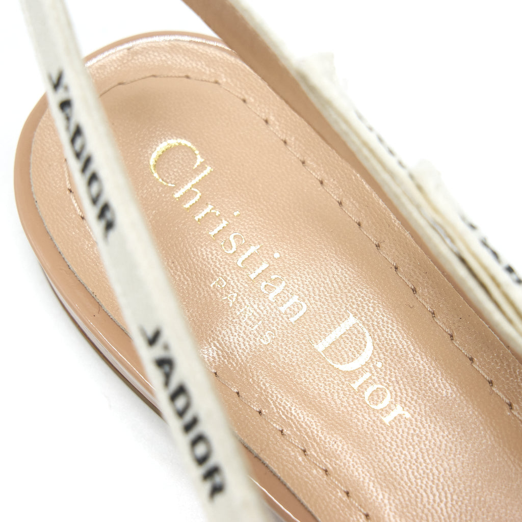 CHRISTIAN DIOR SLINGBACK BALLET FLATS PATENT LEATHER BEIGE