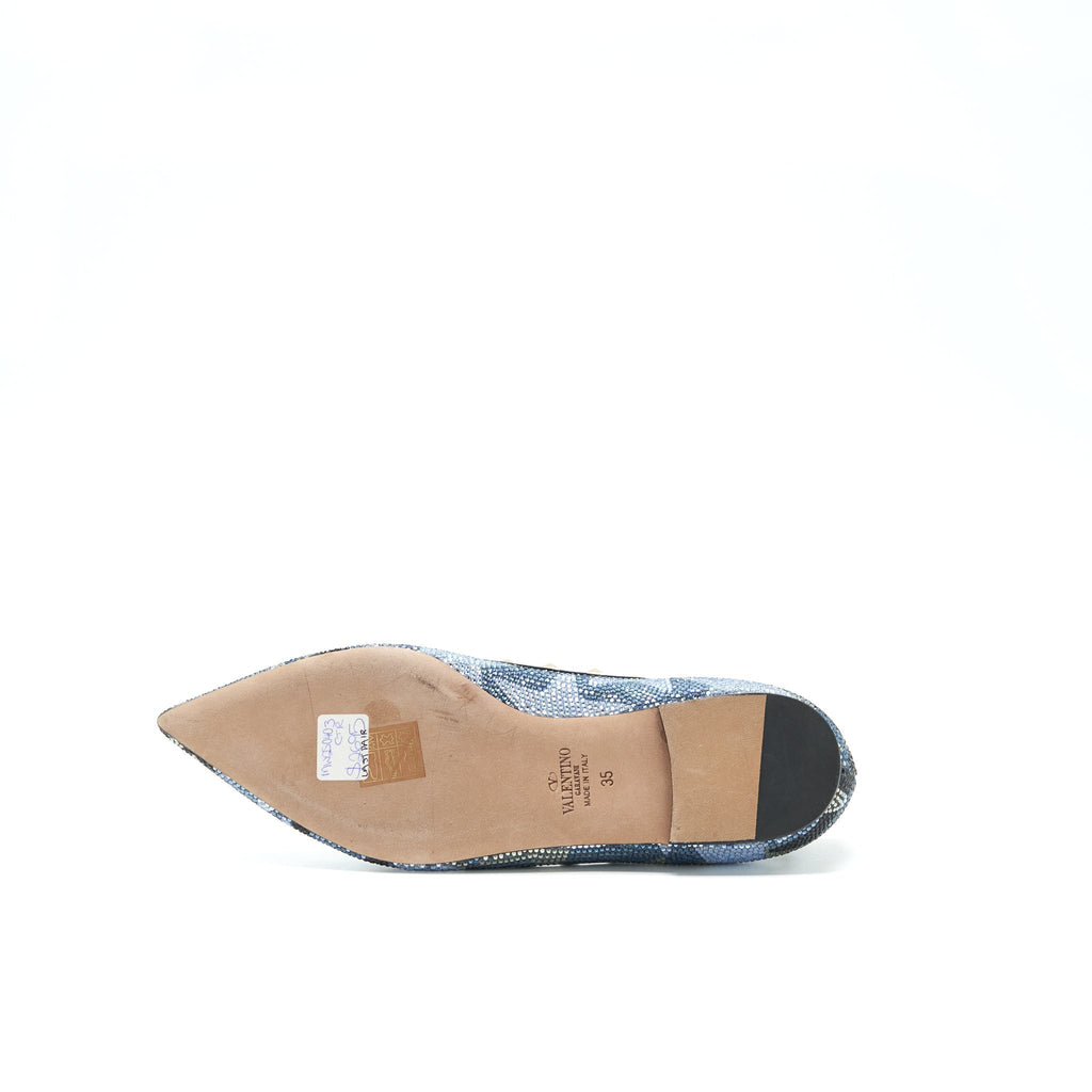 VALENTINO CRYSTAL ROCKSTUD FLAT MULTICOLOURE
