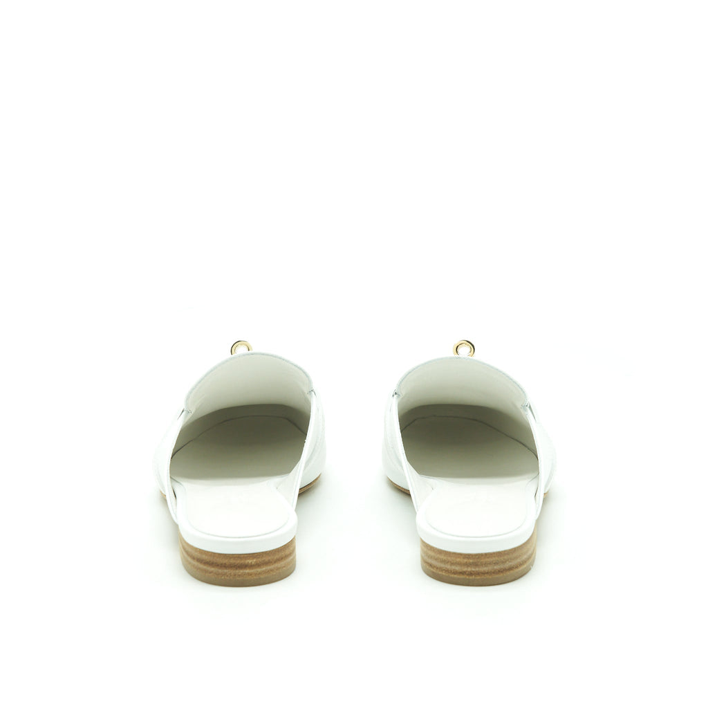 HERMES MULE BLANC GHW