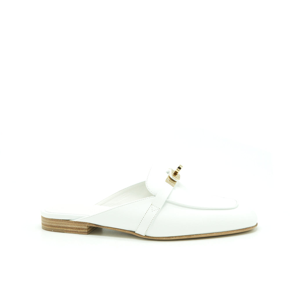 HERMES MULE BLANC GHW