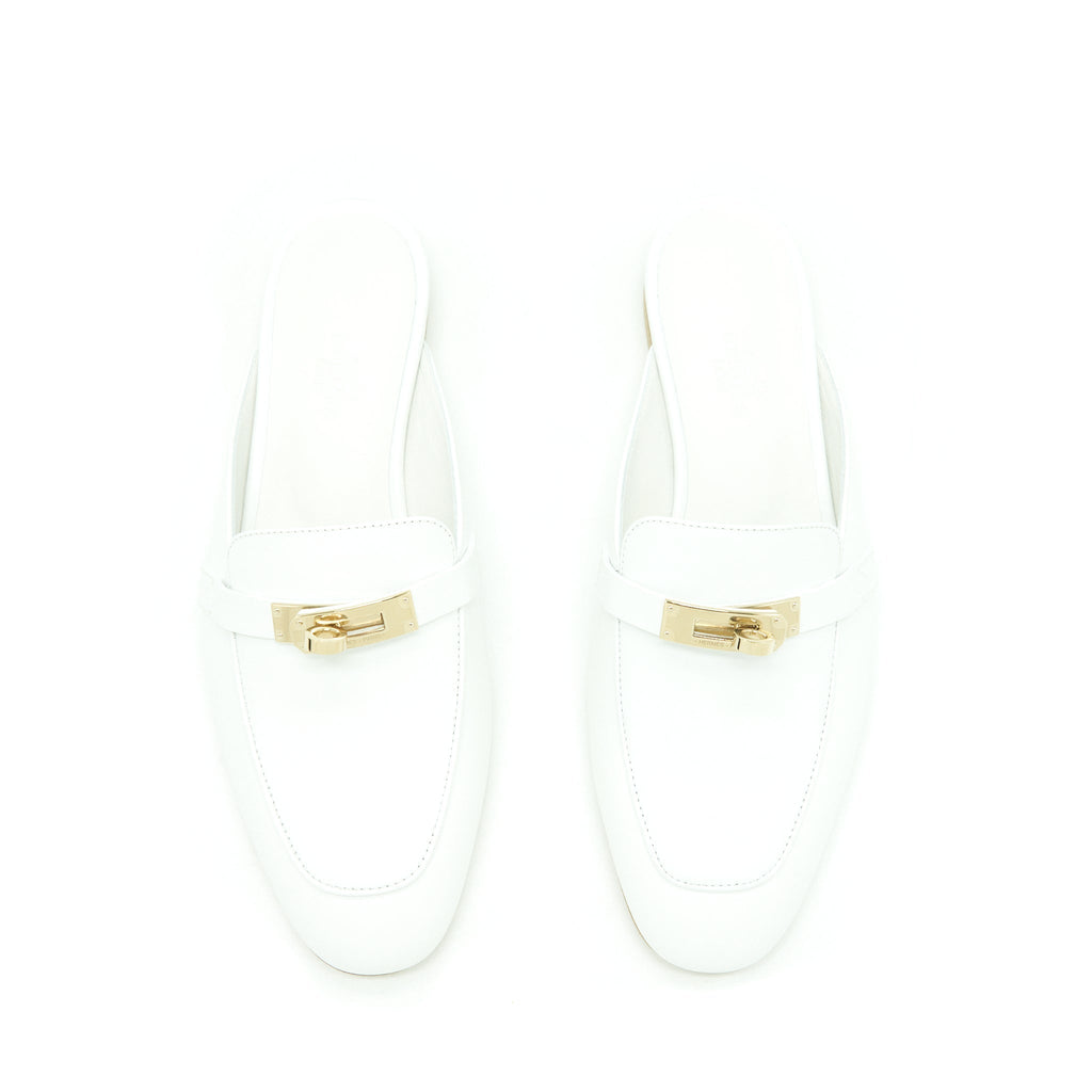 HERMES MULE BLANC GHW