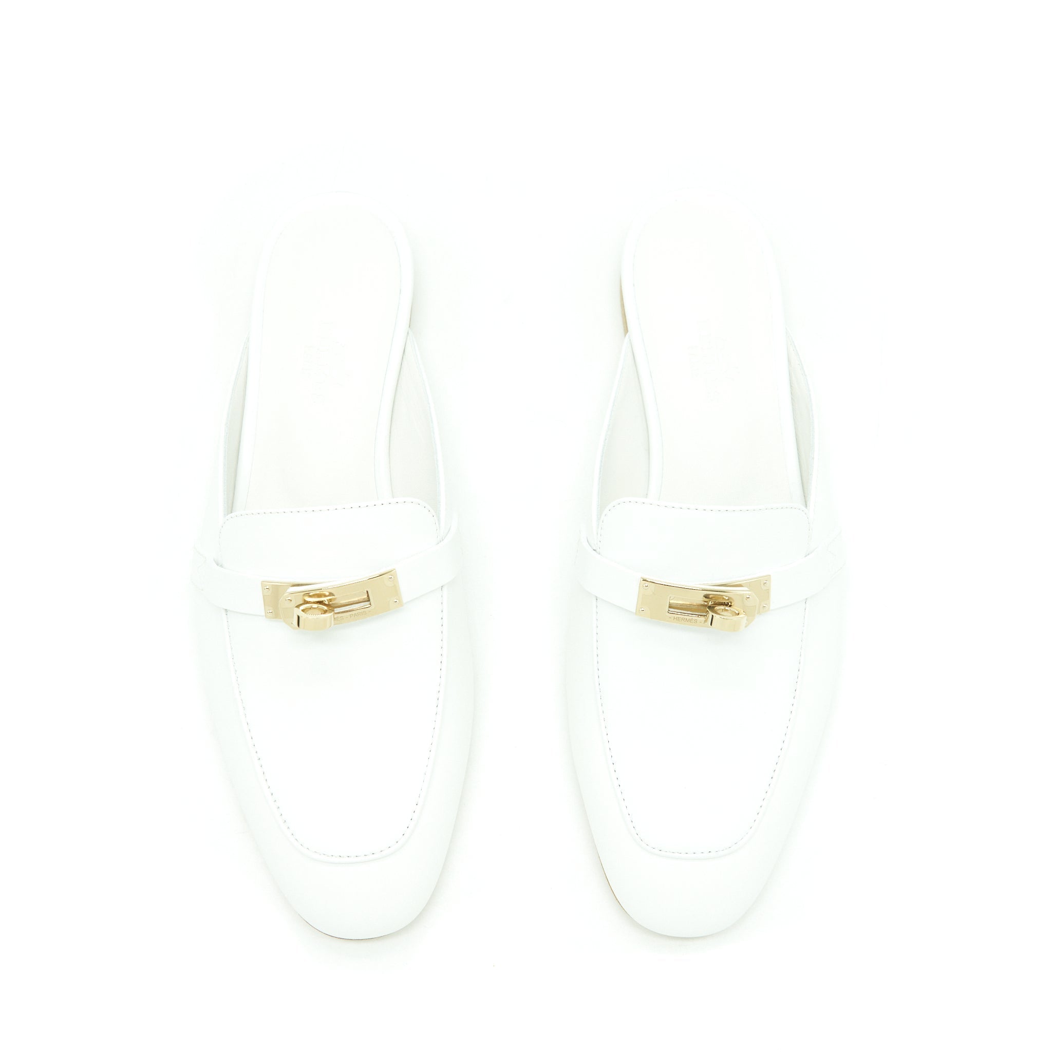 HERMES MULE BLANC GHW