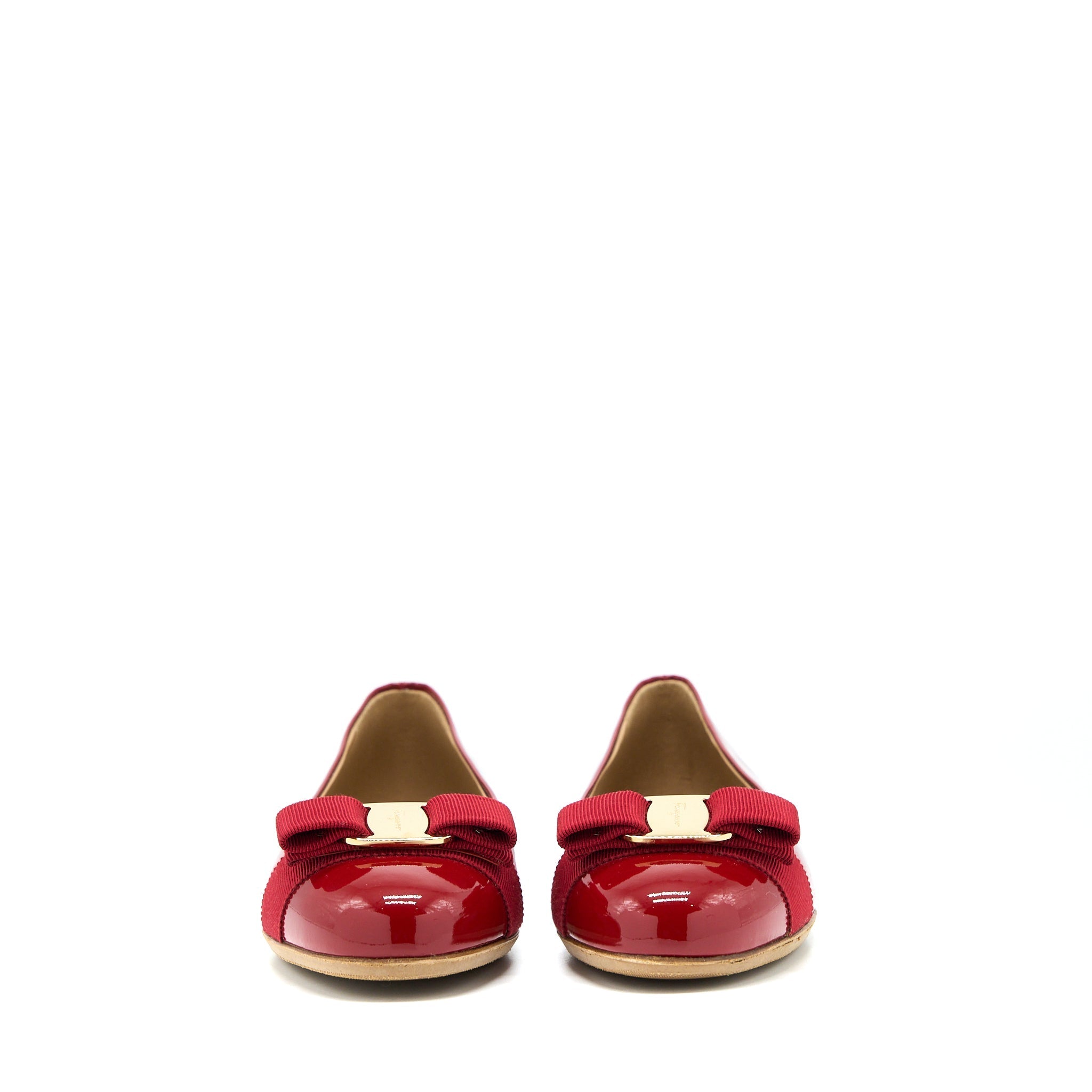 FERRAGAMO 7C VARUNA BALLET FLATS RED