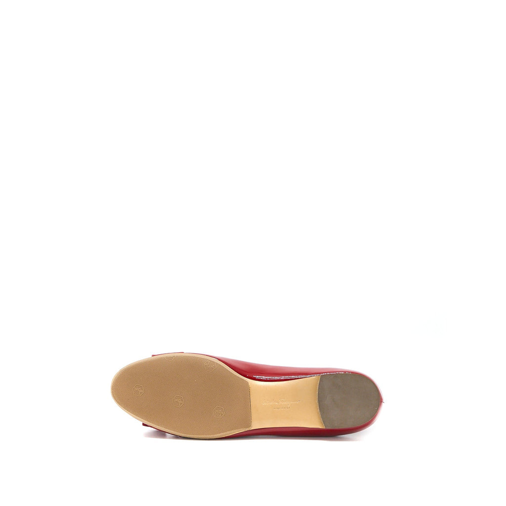 FERRAGAMO 7C VARUNA BALLET FLATS RED