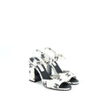 CHANEL CC LOGO LEATHER SANDAL BLACK/WHITE SHW
